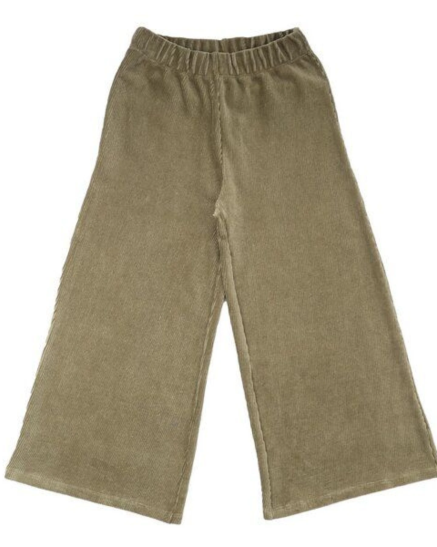 Kinder Hose weit GOTS zertifiziert, olivgrün, Bio-Baumwolle, Unisex, Kordelbund, weich – Walkiddy – Ansicht 2