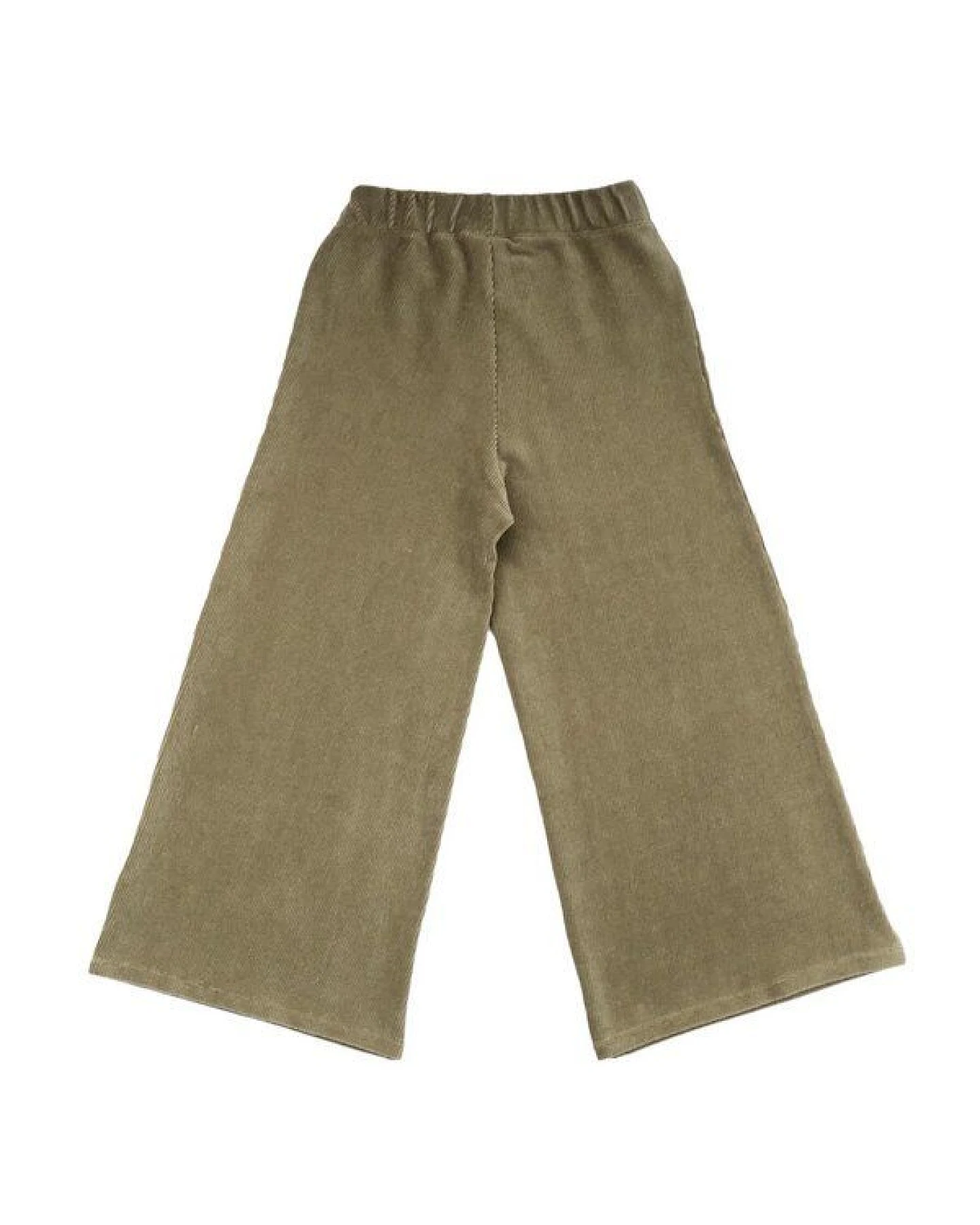 Kinder Hose weit GOTS zertifiziert, olivgrün, Bio-Baumwolle, Unisex, Kordelbund, weich – Walkiddy – Ansicht 3