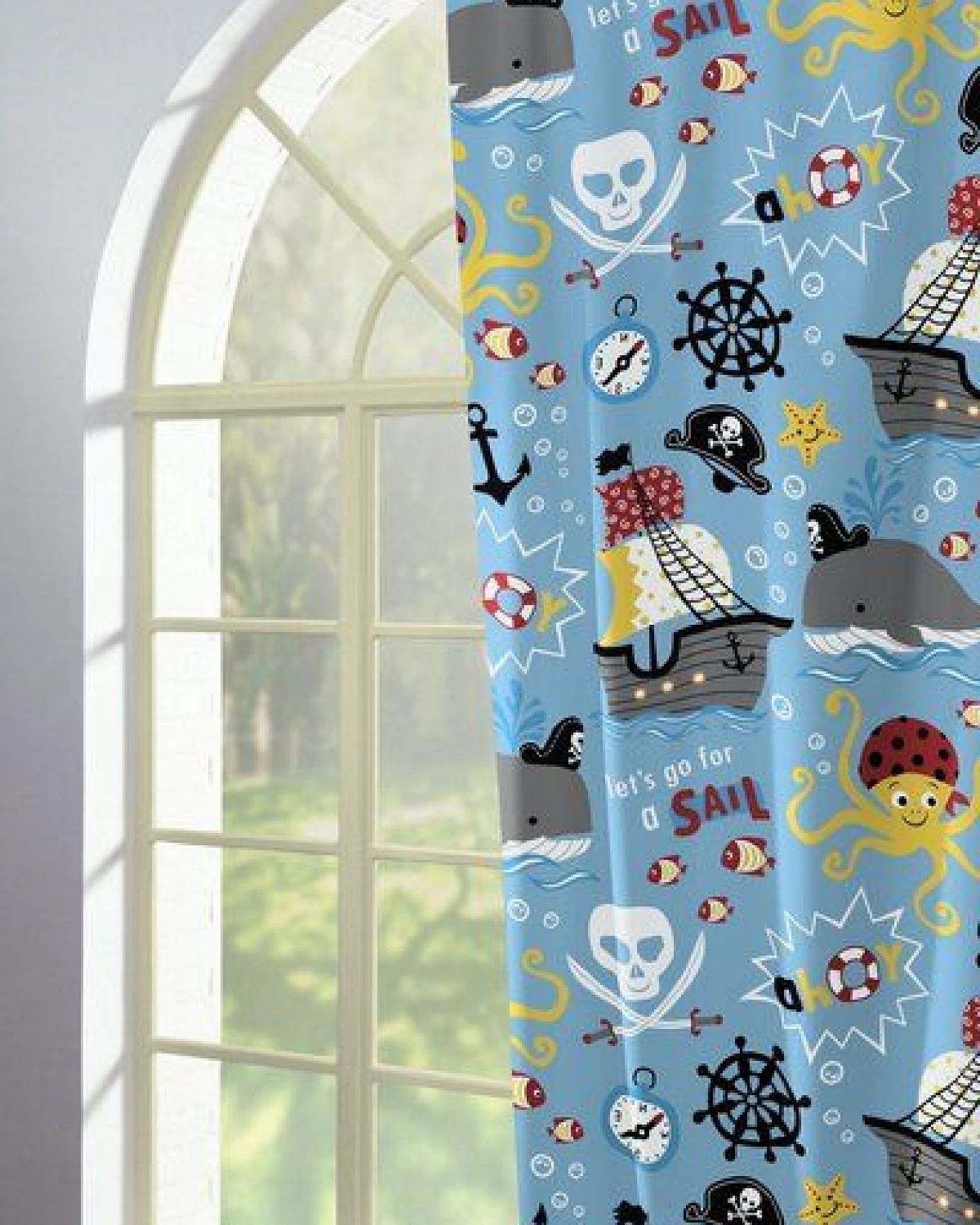 Nature by Adam Vorhang für Kinder aus 100% Bio-Baumwolle - Made in Germany - Pirates – Ansicht 2