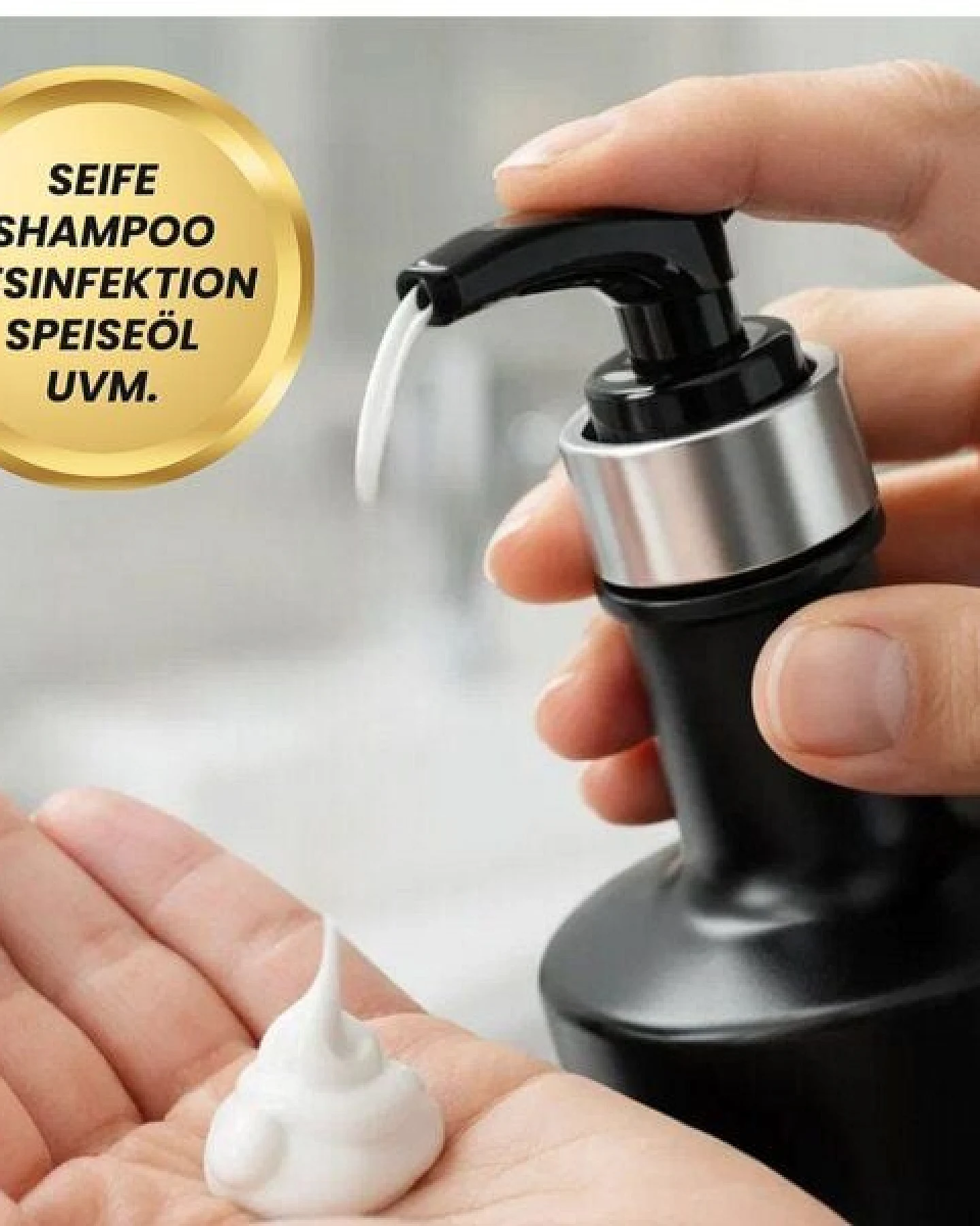 mikken Pumpspender schwarz 200ml – Ansicht 4