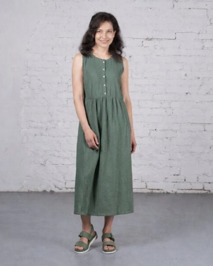 CON_STANT Maxi Trägerkleid aus 100% Baumwolle-Musselin (kbA)