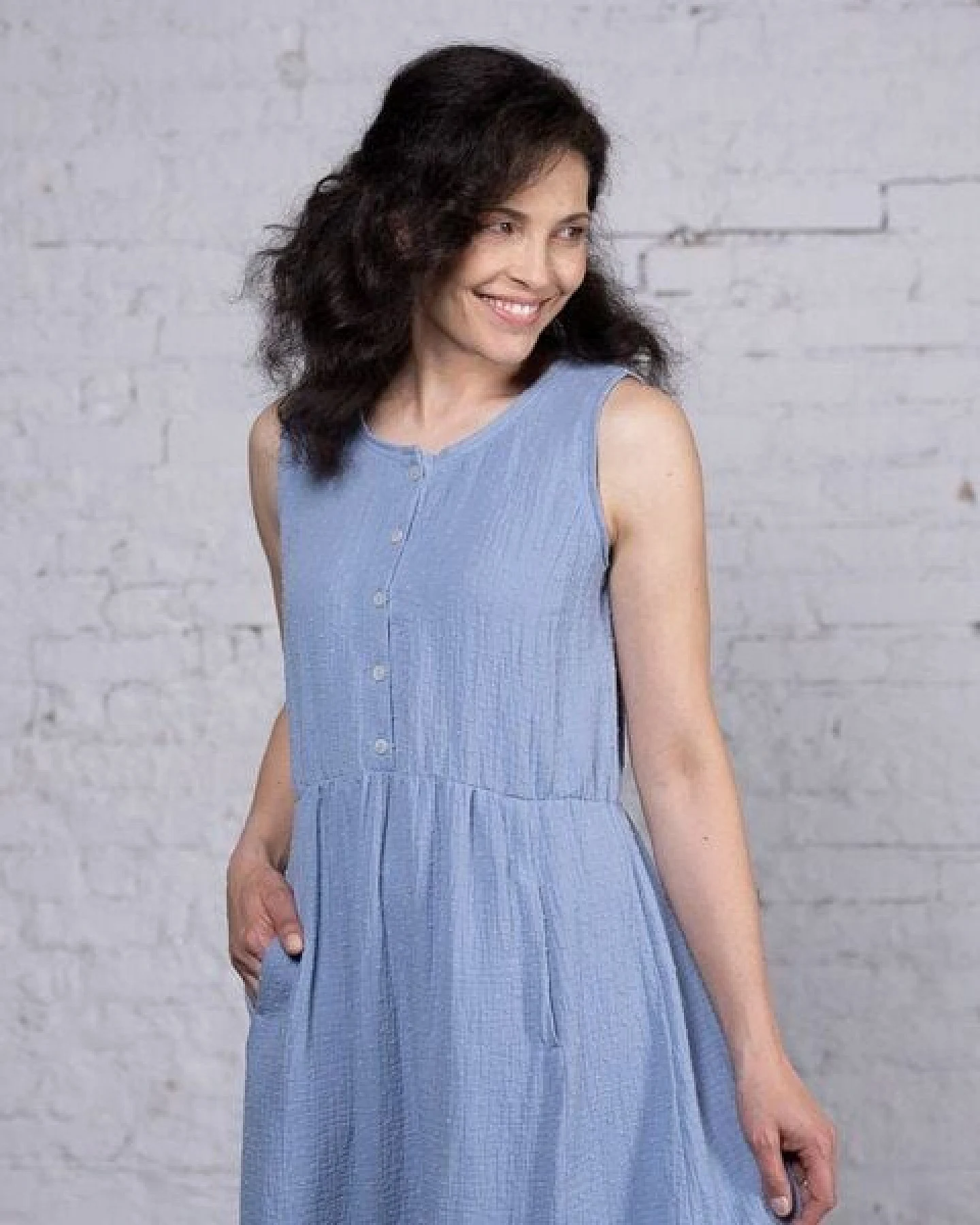 CON_STANT Maxi Trägerkleid aus 100% Baumwolle-Musselin (kbA) – Ansicht 2