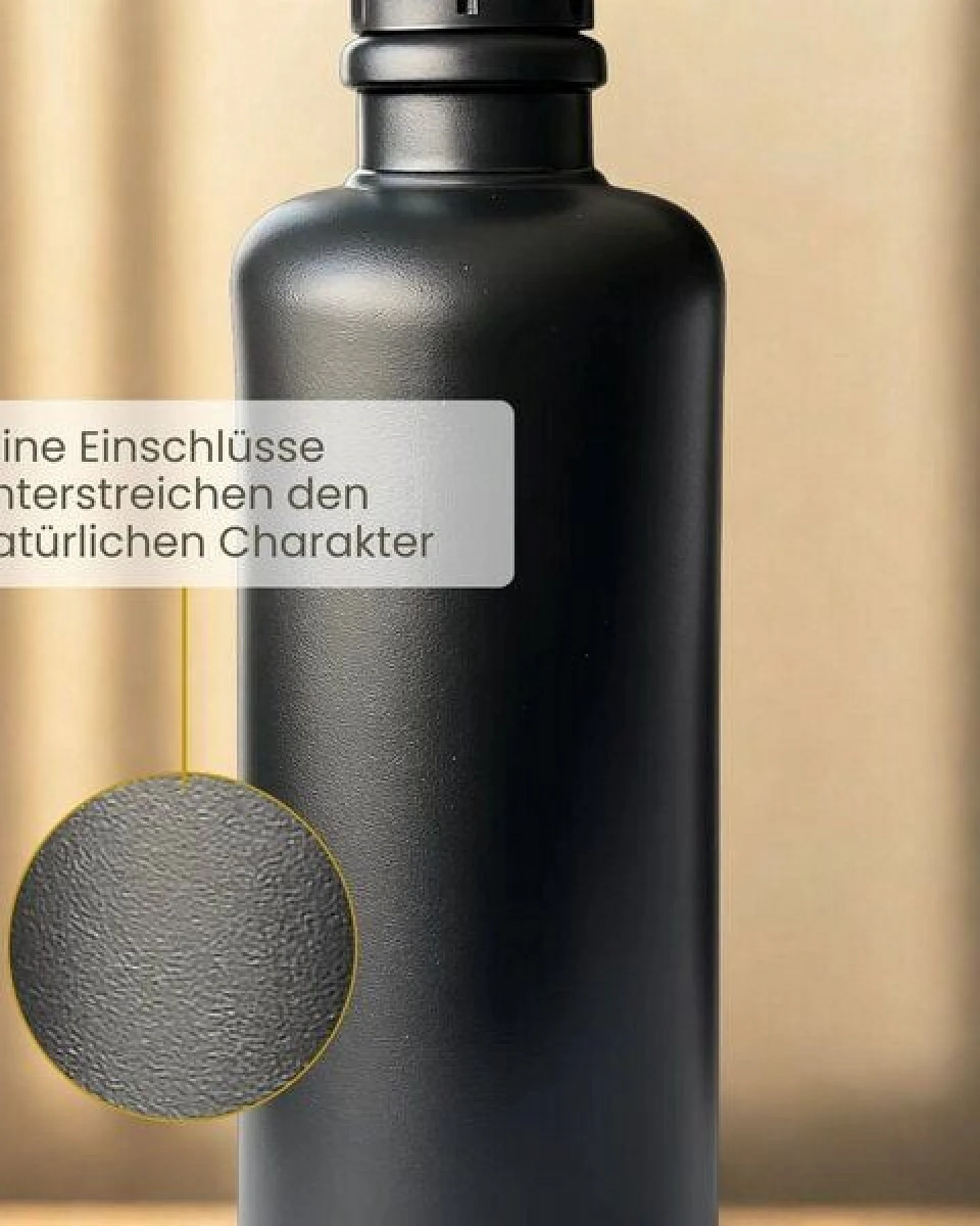 mikken Keramik-Ölflasche 500 ml – matt schwarz mit Edelstahl-Ausgießer – Ansicht 4