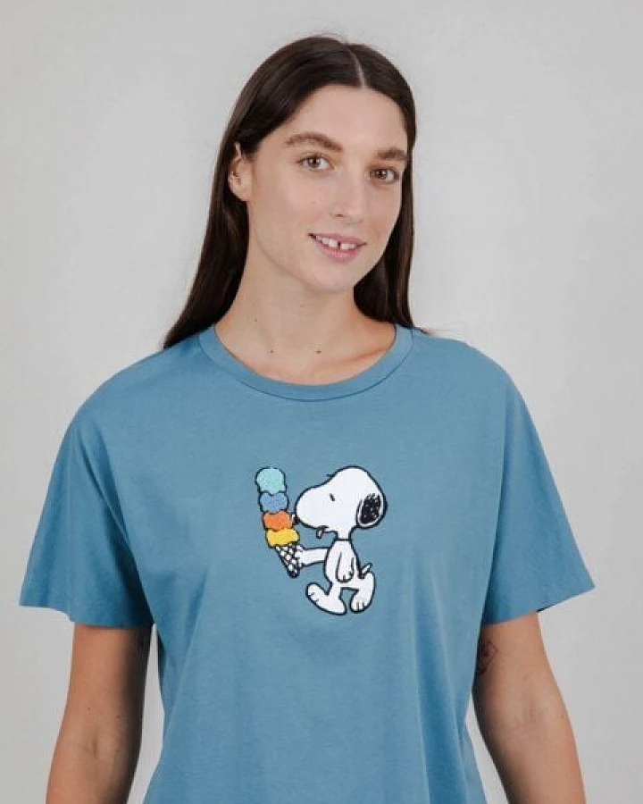 Brava Fabrics Peanuts Icecream Oversize T-Shirt Blau
