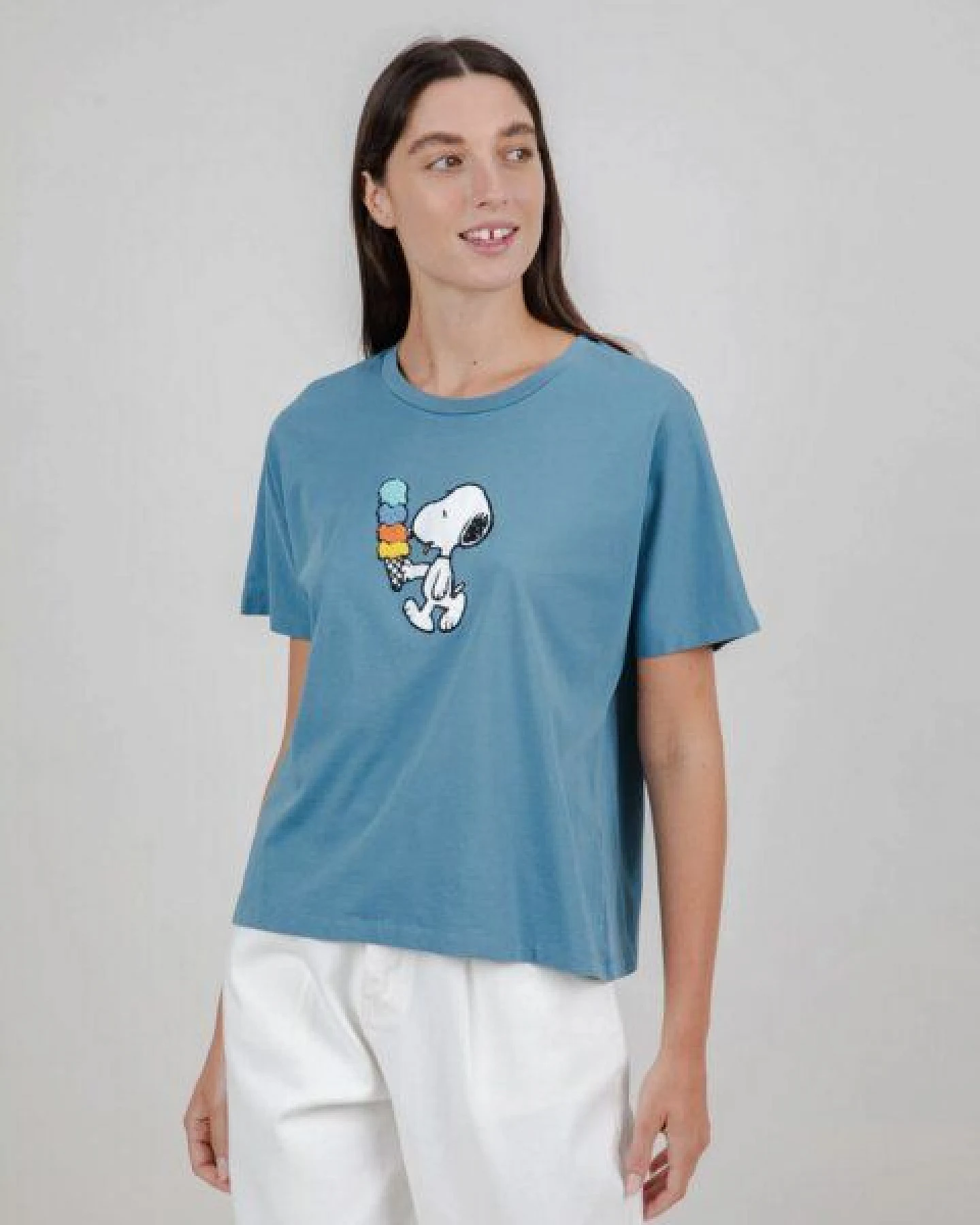 Brava Fabrics Peanuts Icecream Oversize T-Shirt Blau – Ansicht 2