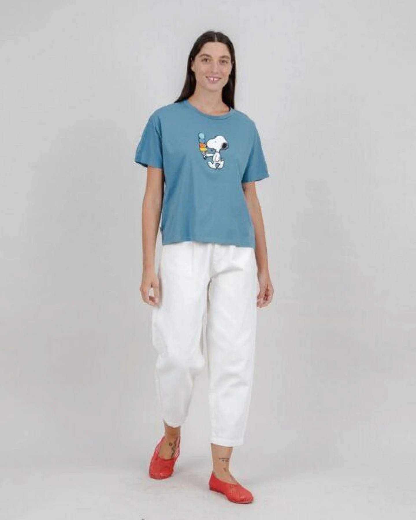 Brava Fabrics Peanuts Icecream Oversize T-Shirt Blau – Ansicht 3