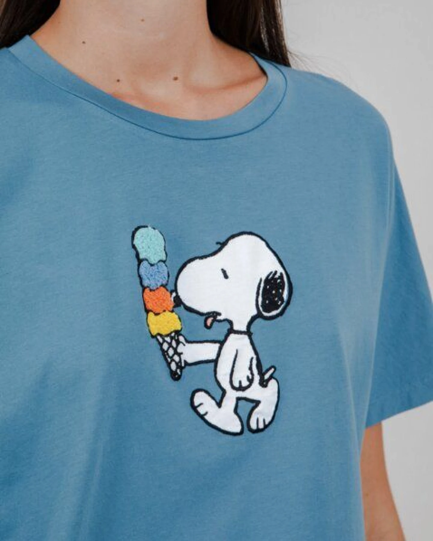 Brava Fabrics Peanuts Icecream Oversize T-Shirt Blau – Ansicht 4