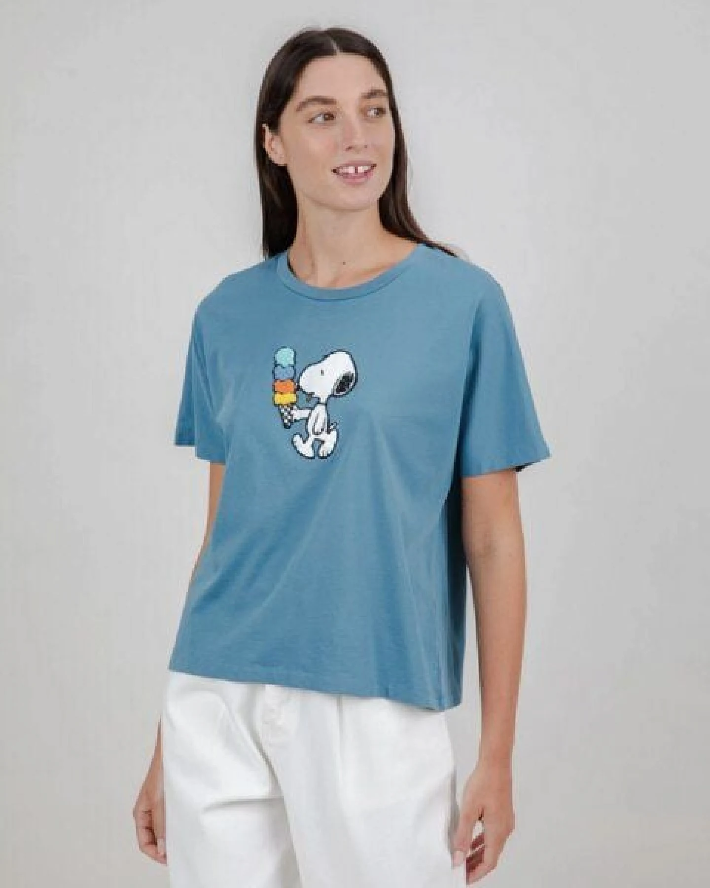 Brava Fabrics Peanuts Icecream Oversize T-Shirt Blau – Ansicht 2