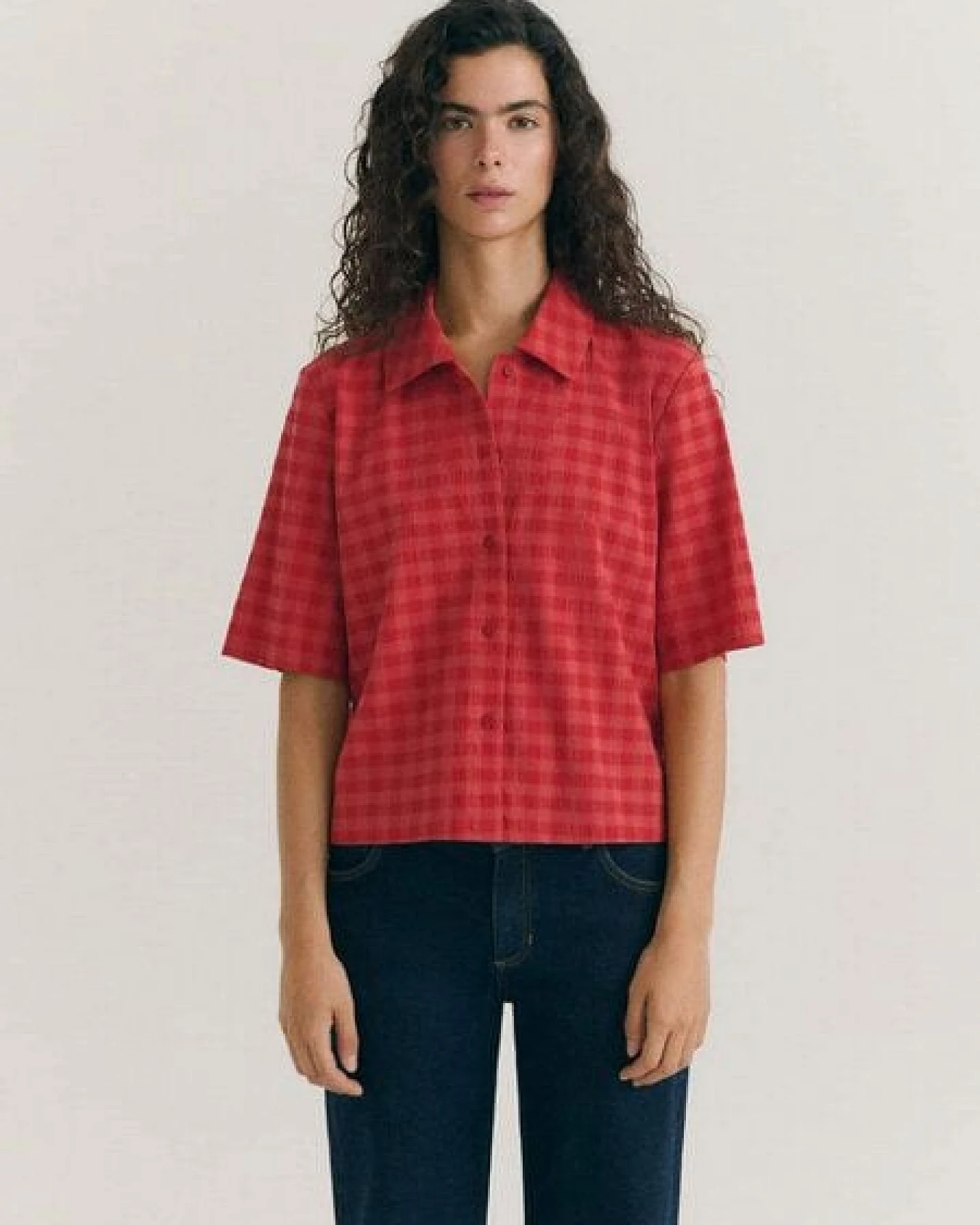 thinking mu Damen Bluse - Checks Seersucker Ane – Ansicht 3