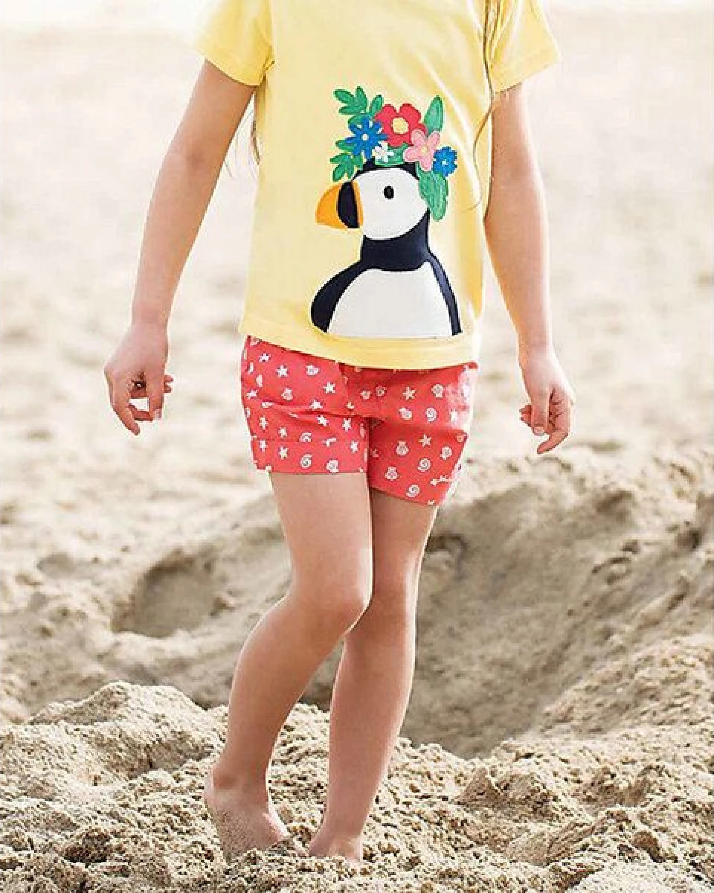 Frugi Seren Shorts Coral Shell Polka – Muscheln und Seesterne – Ansicht 2