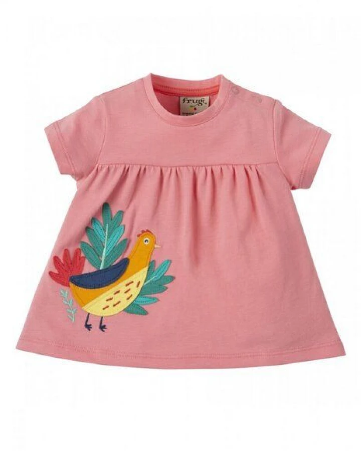 Frugi T-Shirt Fasan Guava Pink - Eva Applique Top