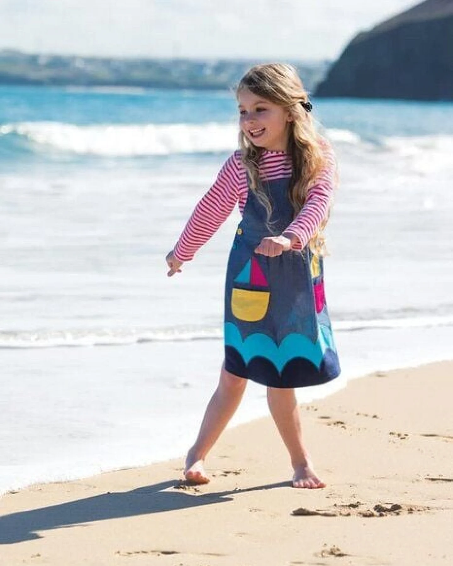 Frugi Maritimes Langarm-Shirt im pink-weissen Ringellook Louise Stripe Top – Ansicht 2