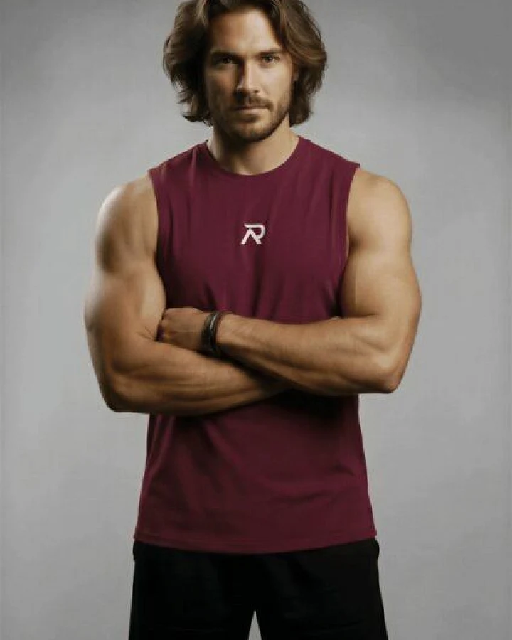 Re-Athlete ICON Bambus Herren Muscle Shirt - bordeaux