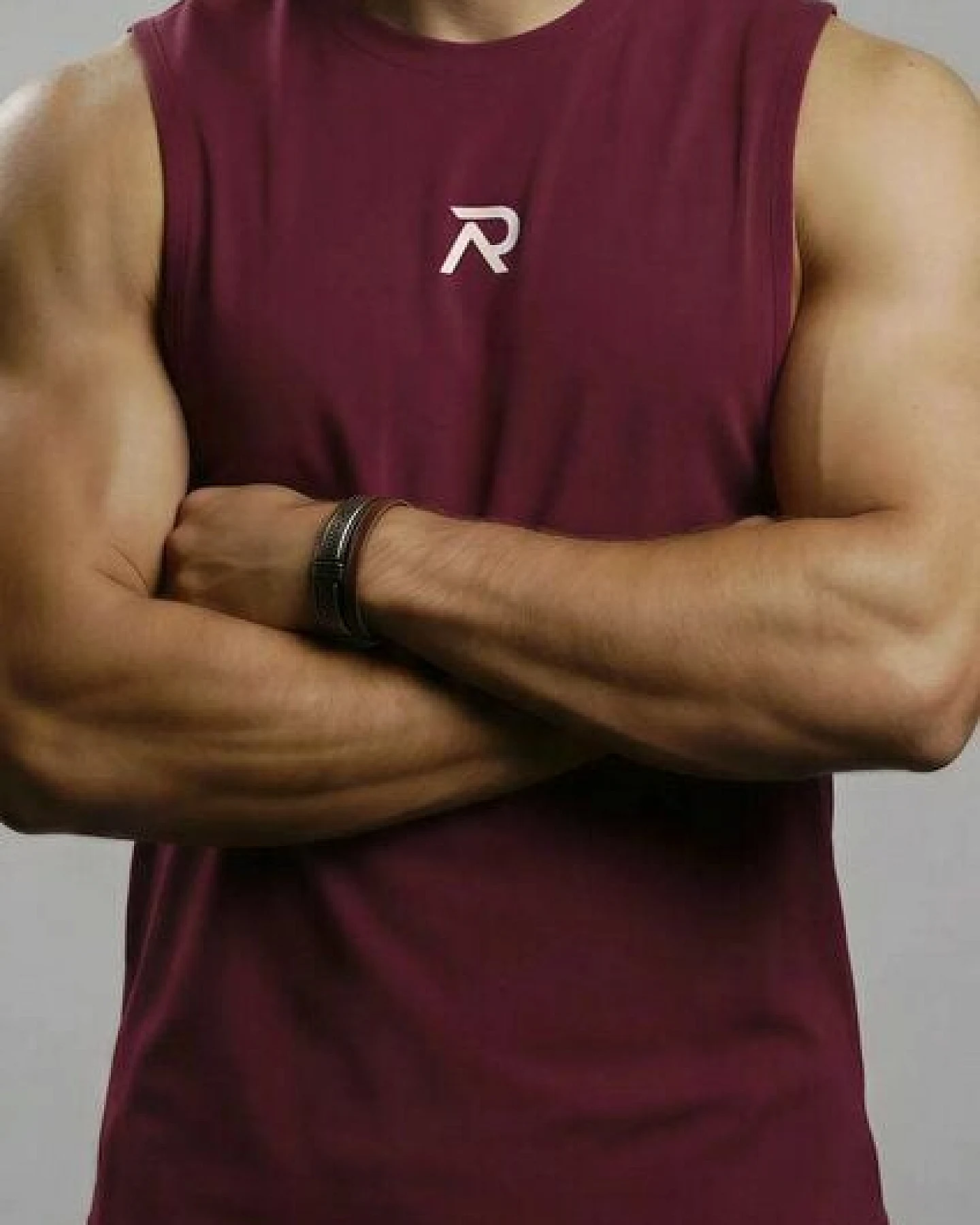 Re-Athlete ICON Bambus Herren Muscle Shirt - bordeaux – Ansicht 2