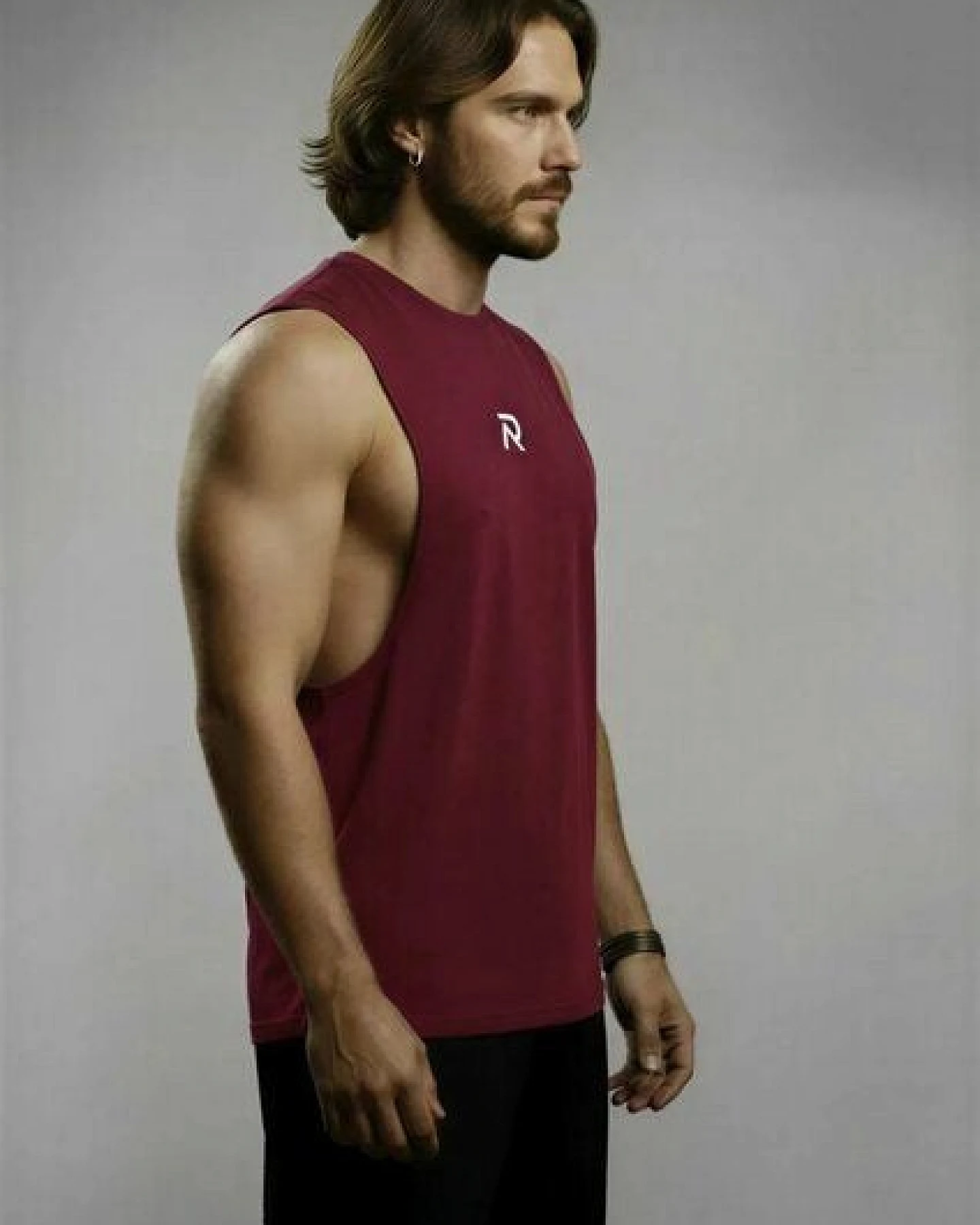 Re-Athlete ICON Bambus Herren Muscle Shirt - bordeaux – Ansicht 3