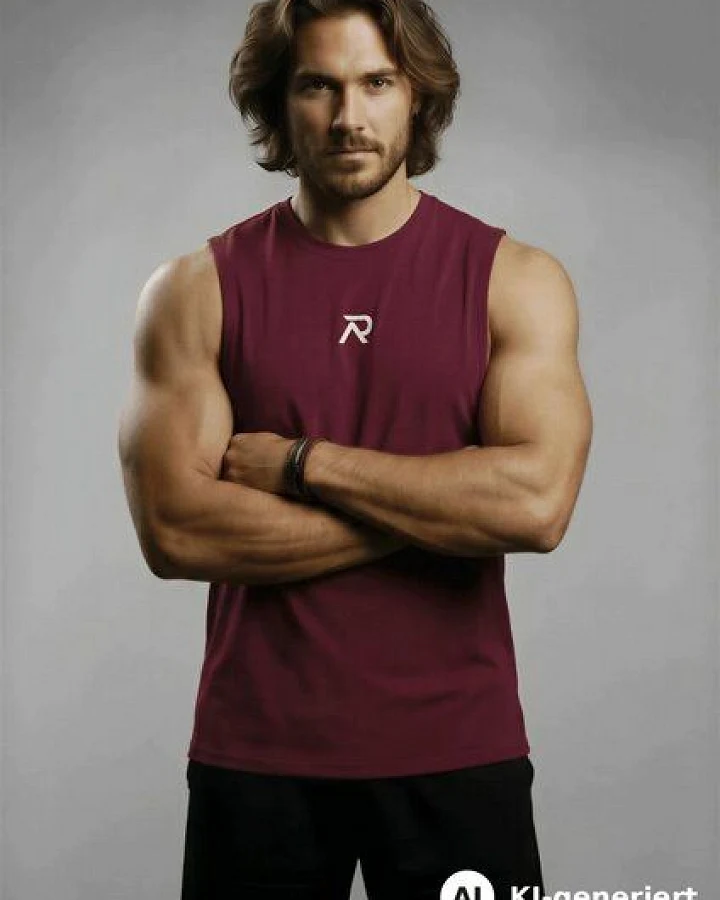 Re-Athlete ICON Bambus-Viskose Herren Muscle Shirt - bordeaux