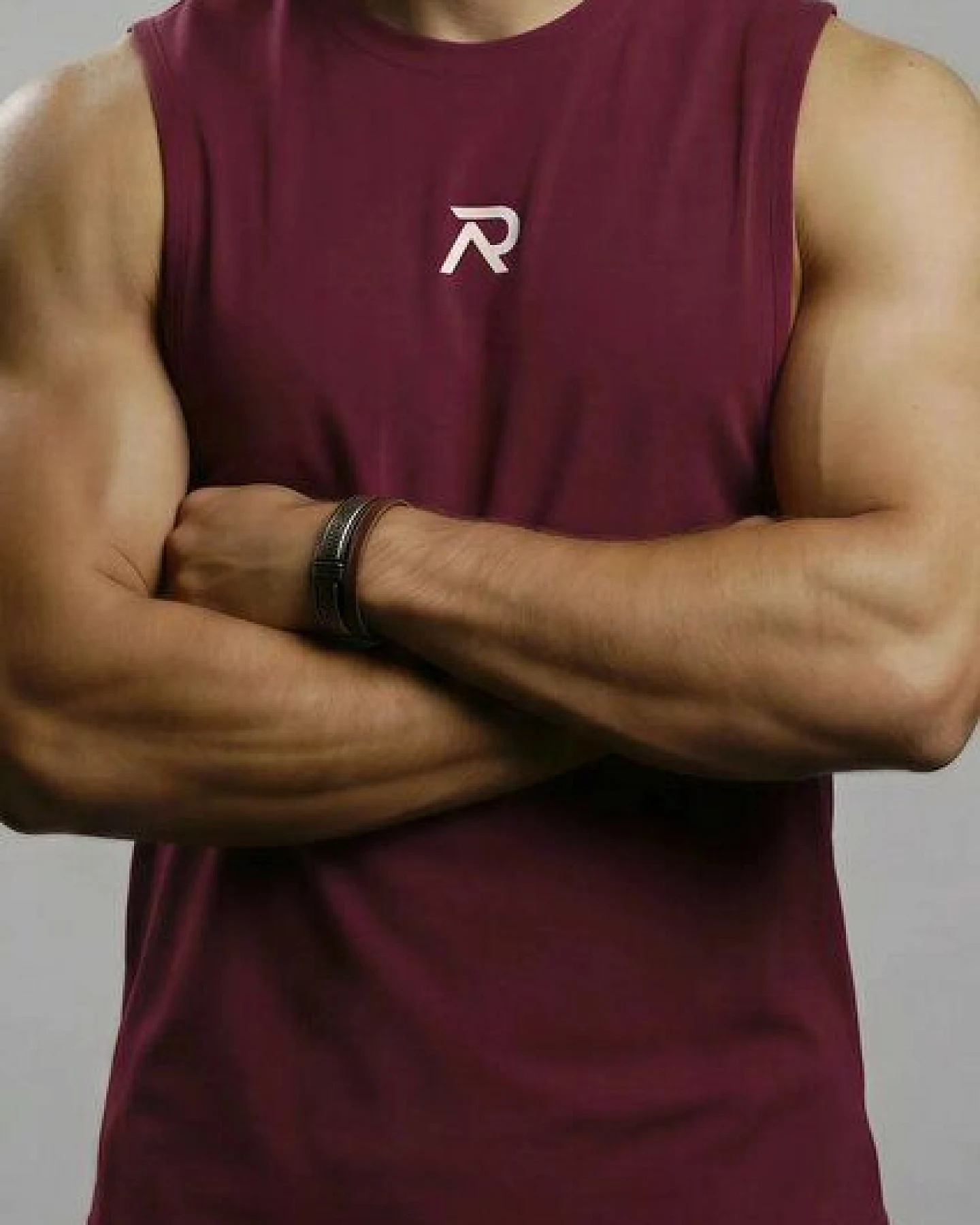 Re-Athlete ICON Bambus Herren Muscle Shirt - bordeaux – Ansicht 2