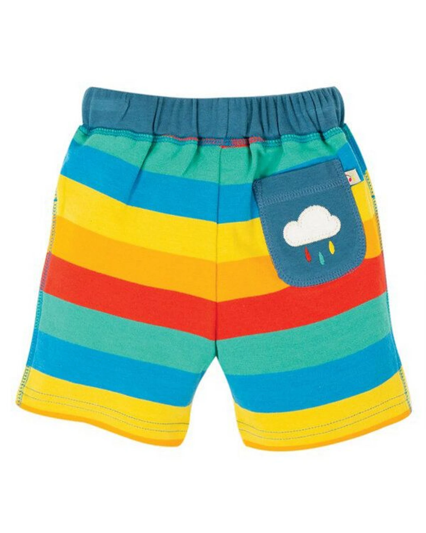 Frugi Shorts Rainbow Little Stripy Shorts Multi Rainbow Stripe – Ansicht 3