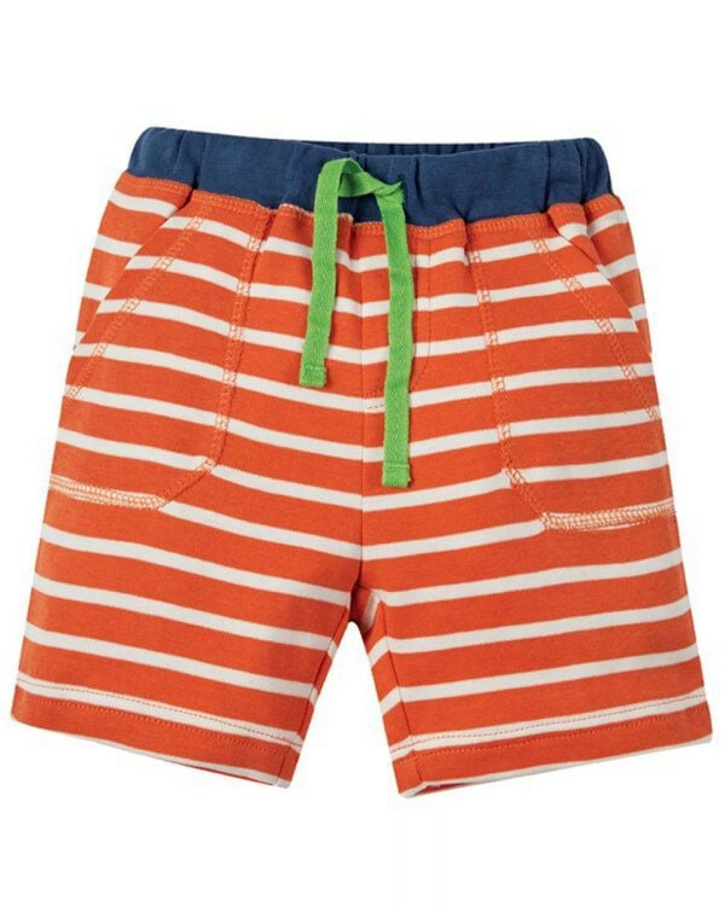 Frugi Shorts Frosch Little Stripy Shorts Warm Orange Breton – Ansicht 3