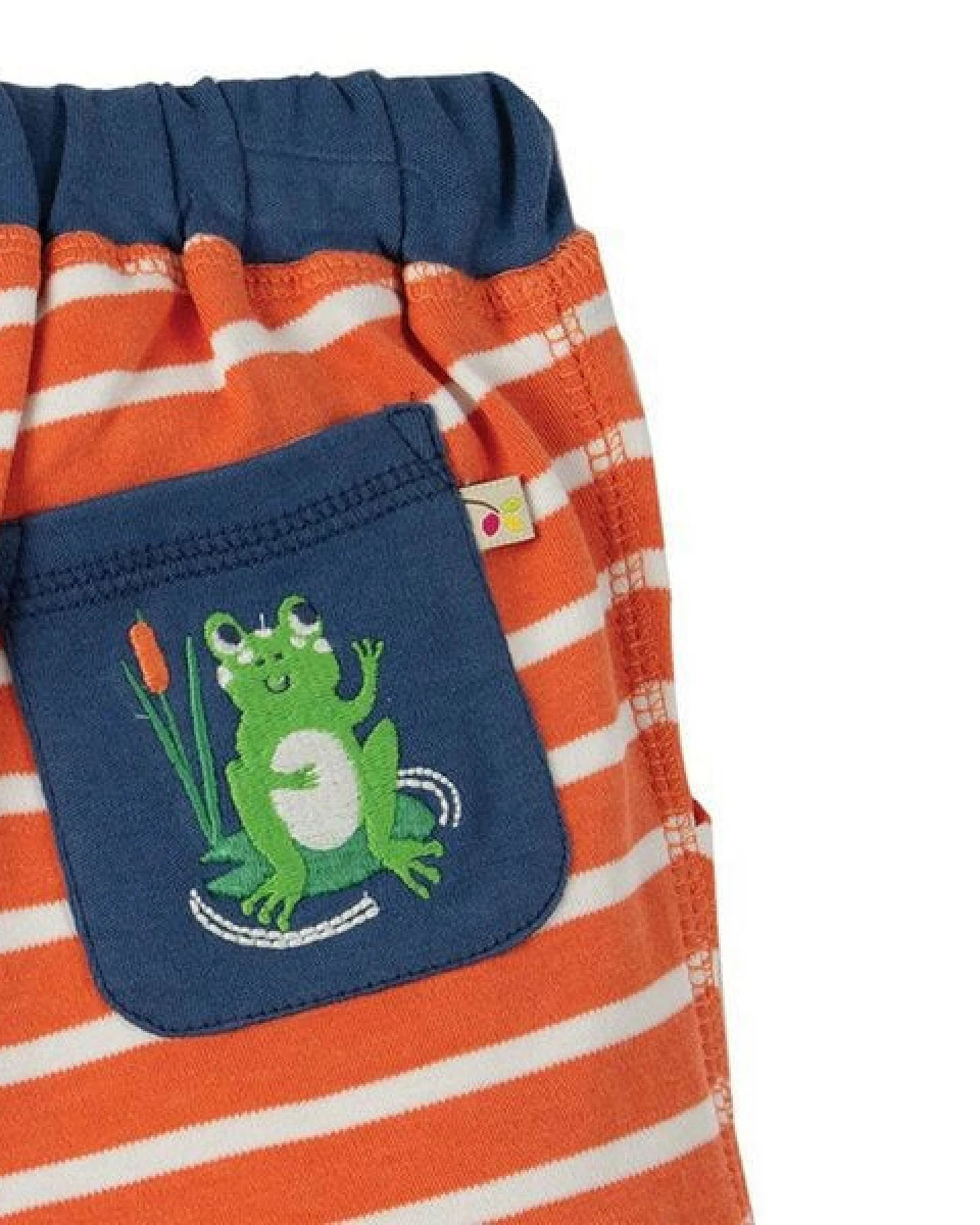 Frugi Shorts Frosch Little Stripy Shorts Warm Orange Breton – Ansicht 4