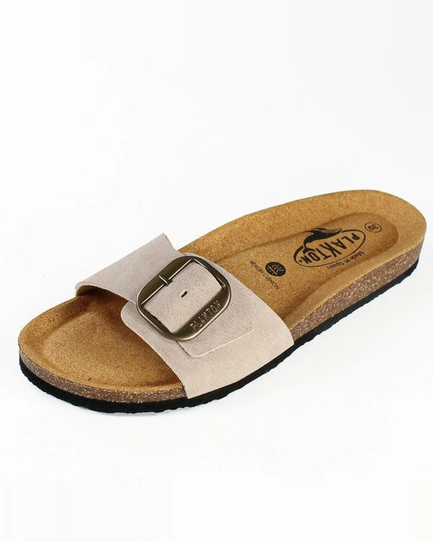 Plakton Vegane offene Damen Sandale BIS mit einstellbarer Schnalle in Suede-optik – Ansicht 3