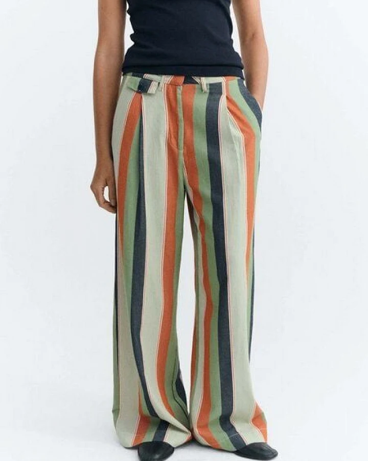thinking mu Damen Hose - Striped Pat Pants - aus Bio-Baumwolle