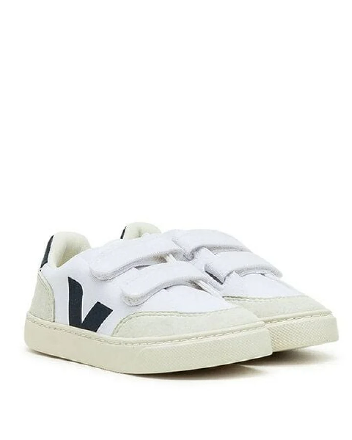 Veja Sneaker - Small V-12 Velcro Canvas White Nautico Natural