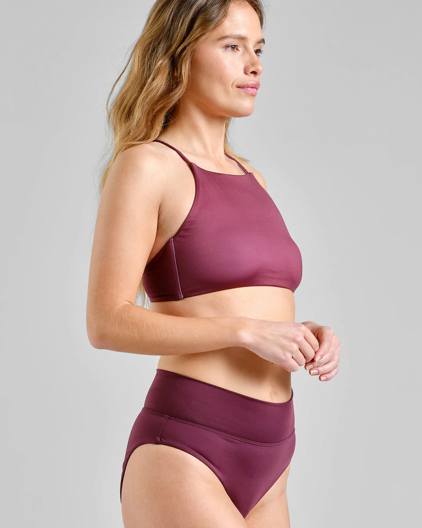 Bikini Bottom Slite Weinrot – Ansicht 2