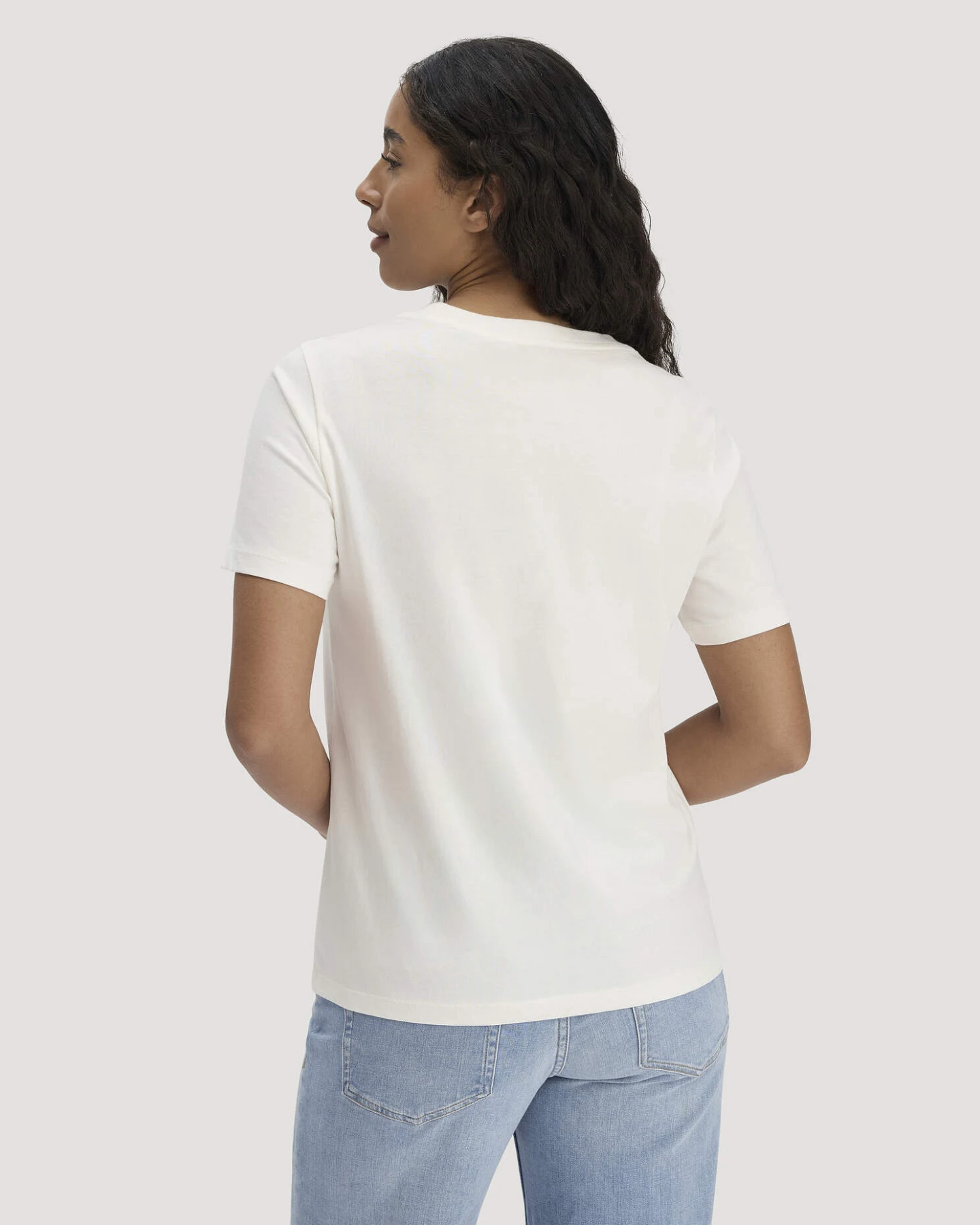 hessnatur Damen Print T-Shirt Relaxed aus Bio-Baumwolle - weiß - Größe 36 – Ansicht 3
