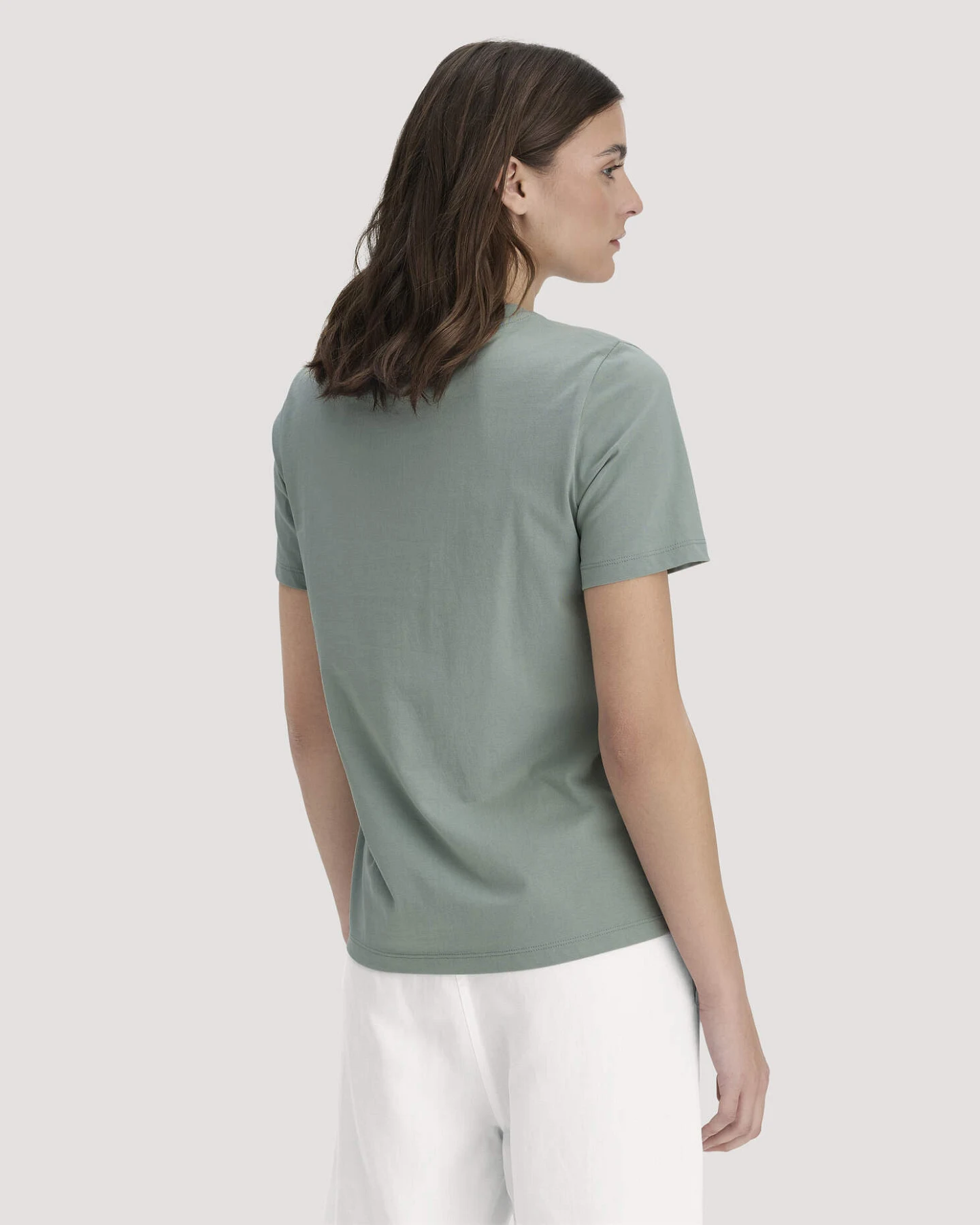 hessnatur Damen Print T-Shirt Relaxed aus Bio-Baumwolle - grün - Größe 36 – Ansicht 3