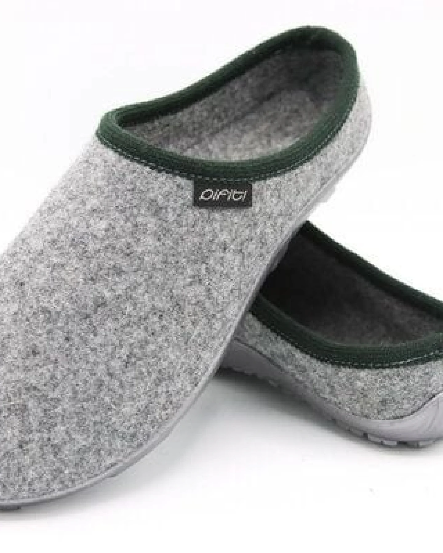Pantoffel homey mit Barfußgefühl pifit! aus hochwertigem Wollfilz, grau-grün, 32100-4 – Ansicht 2