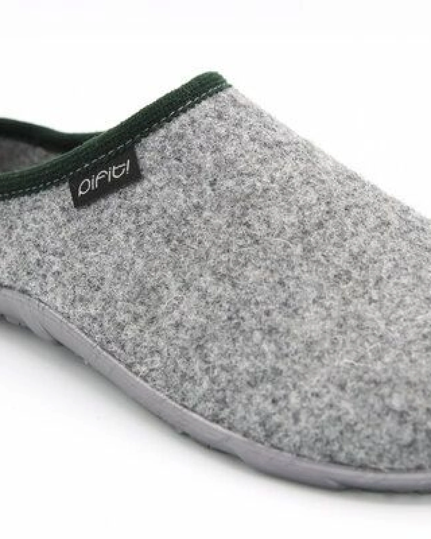Pantoffel homey mit Barfußgefühl pifit! aus hochwertigem Wollfilz, grau-grün, 32100-4 – Ansicht 3