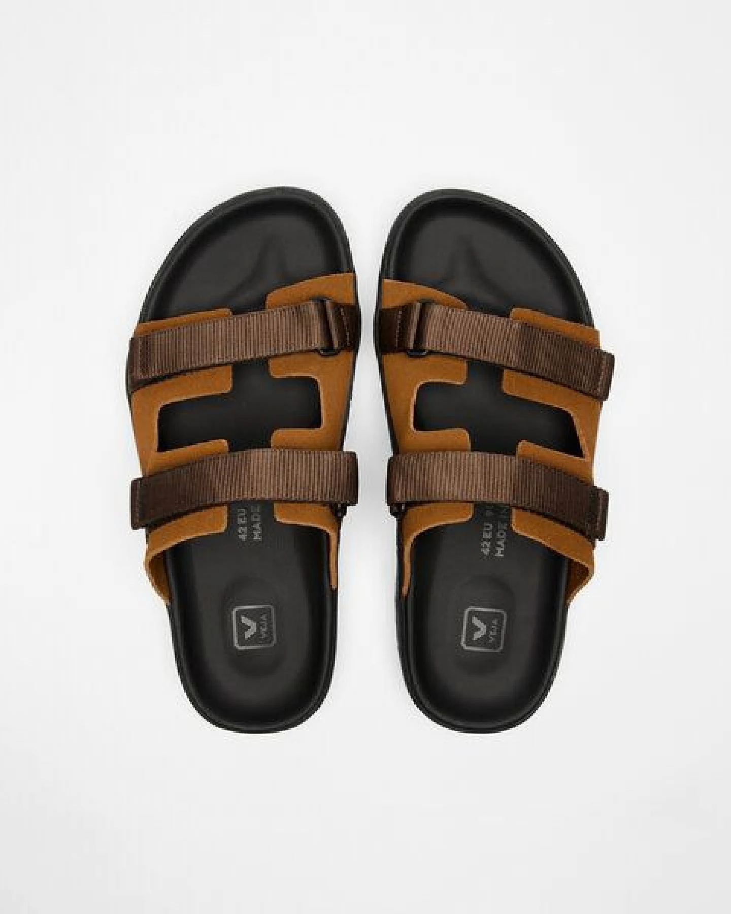 Veja Herren-Sandalen Arpoador Suede Cognac Eagle Black – Ansicht 2