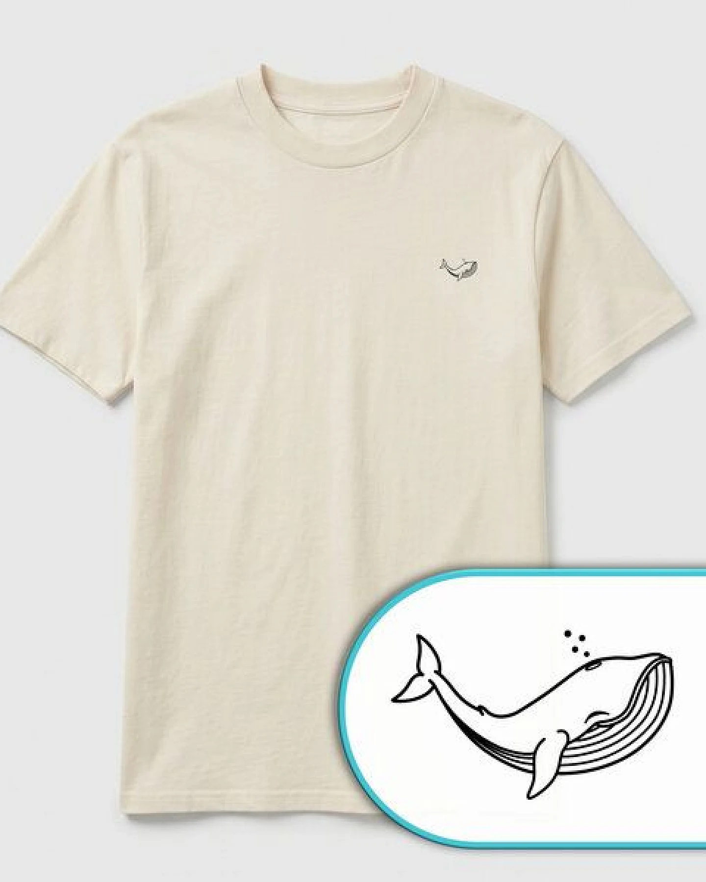 vis wear Wal der Ozeane - Strand Surf - Pure Natural Bio Baumwolle Shirt – Ansicht 3