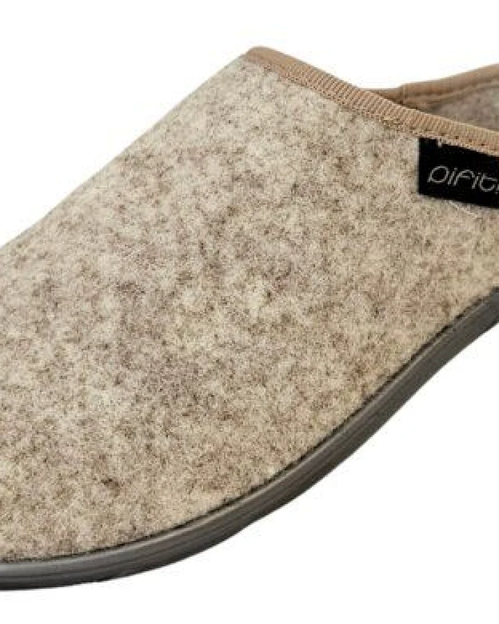 Pantoffel homey mit Barfußgefühl pifit! aus hochwertigem Wollfilz beige, 32100-8
