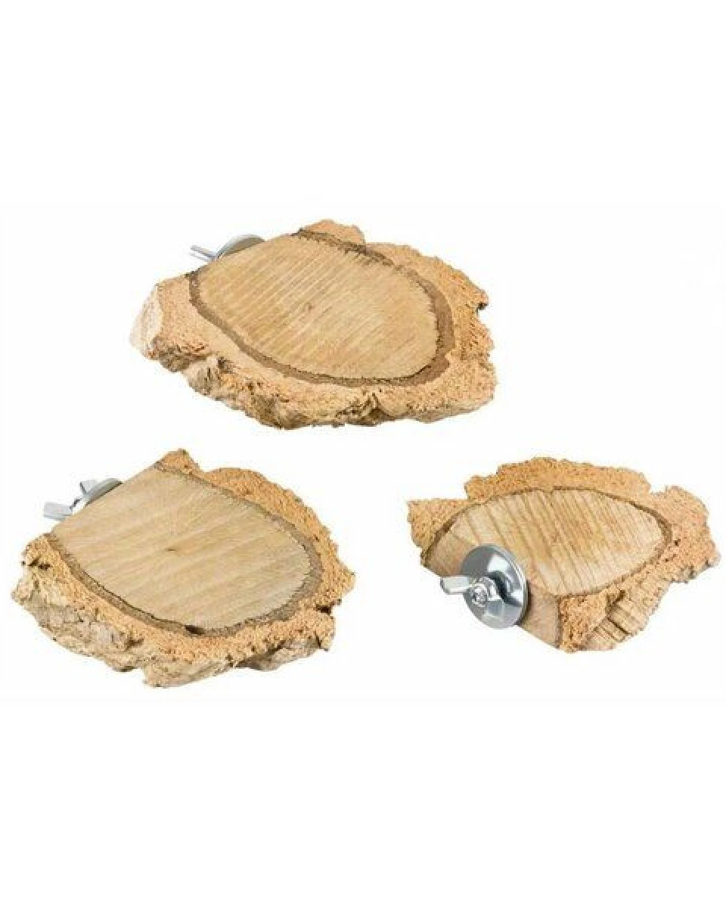 Kork-Deko 3er Set Vogel-Sitzbrettchen aus Naturkork-Rinde – Ansicht 2