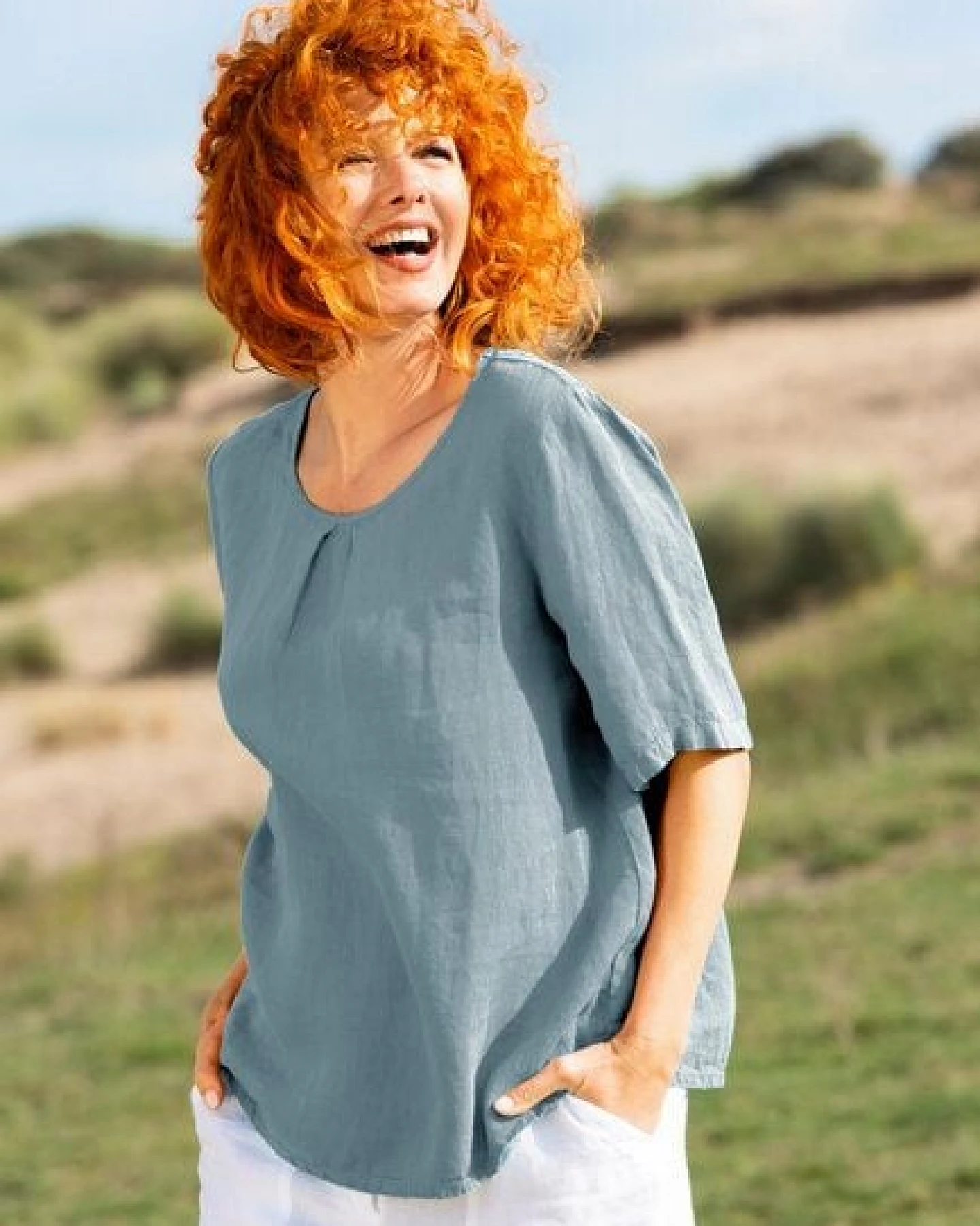Heidekönigin Leinen Blusenshirt – Ansicht 2