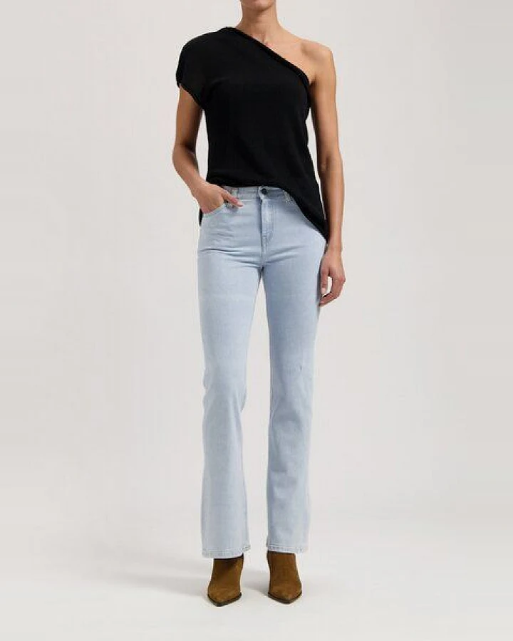 MUD Jeans Damen Jeans Flared "Isy - Light Stone"