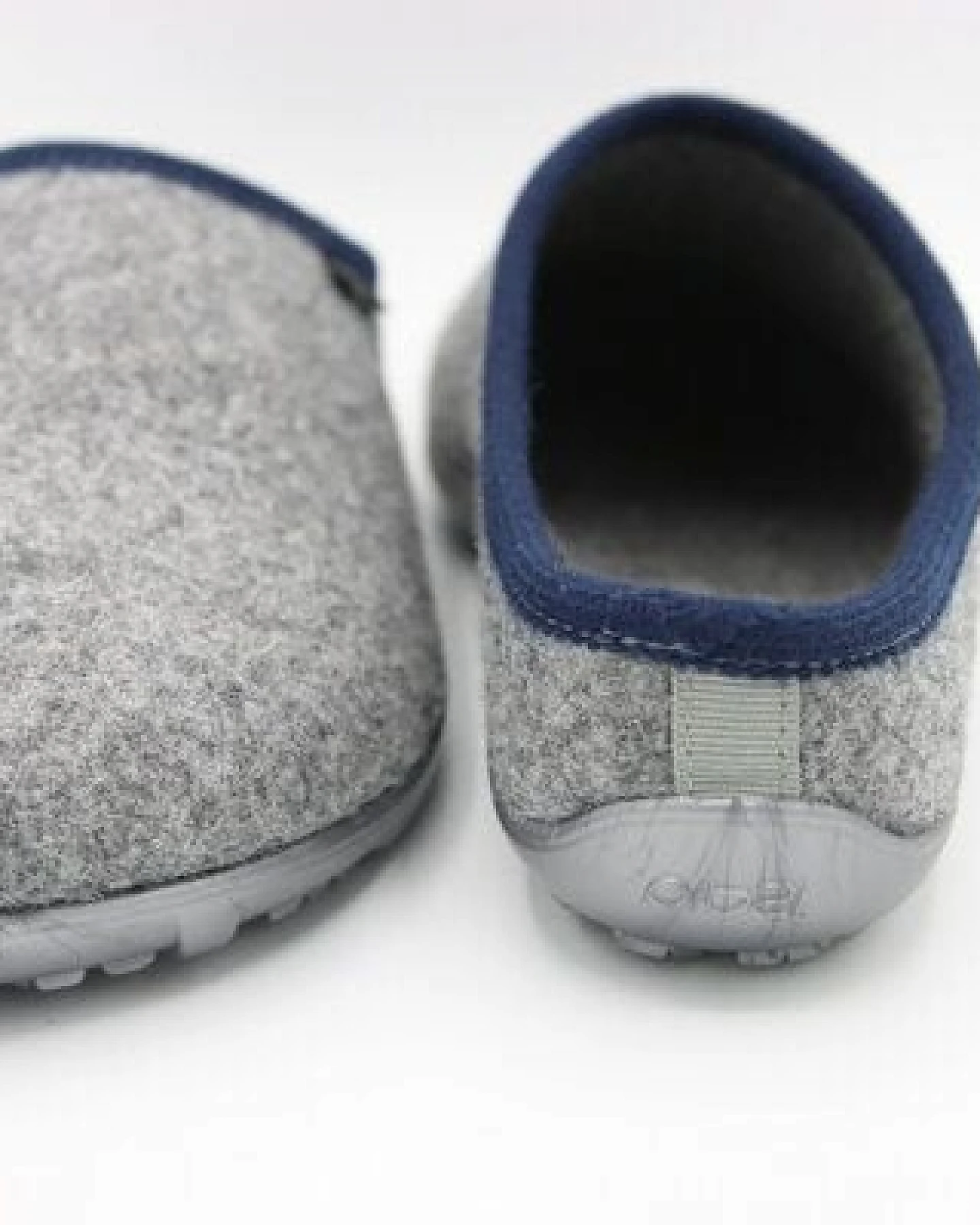 Pantoffel homey mit Barfußgefühl pifit! aus hochwertigem Wollfilz, grau-blau, 32100-6 – Ansicht 3