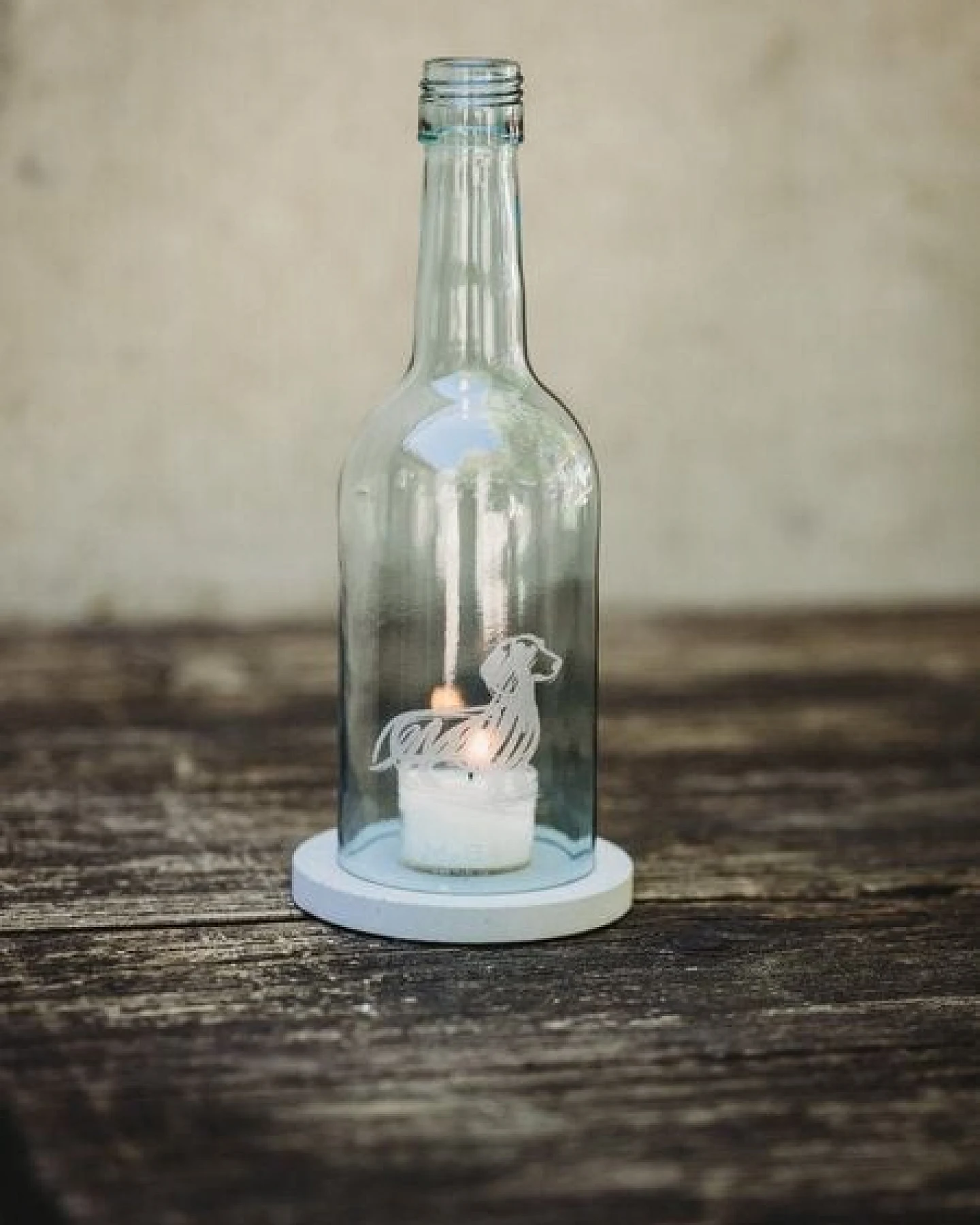 MaBe Dackel Liebe - Upcycling WeinWindlicht für Hundefans – Ansicht 3