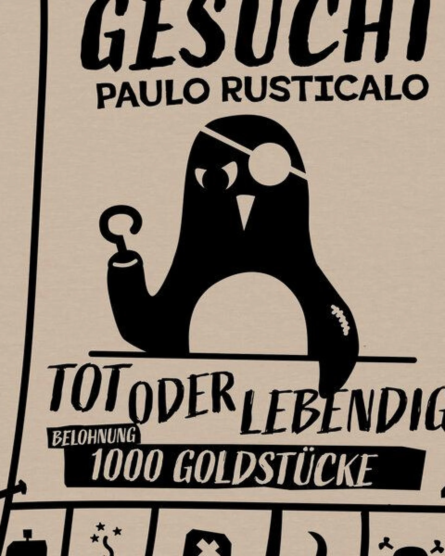 päfjes Wanted Gesucht / Pinguin Pirat Paulo Rusticalo - Fair Wear Unisex Männer Bio T-Shirt – Ansicht 4