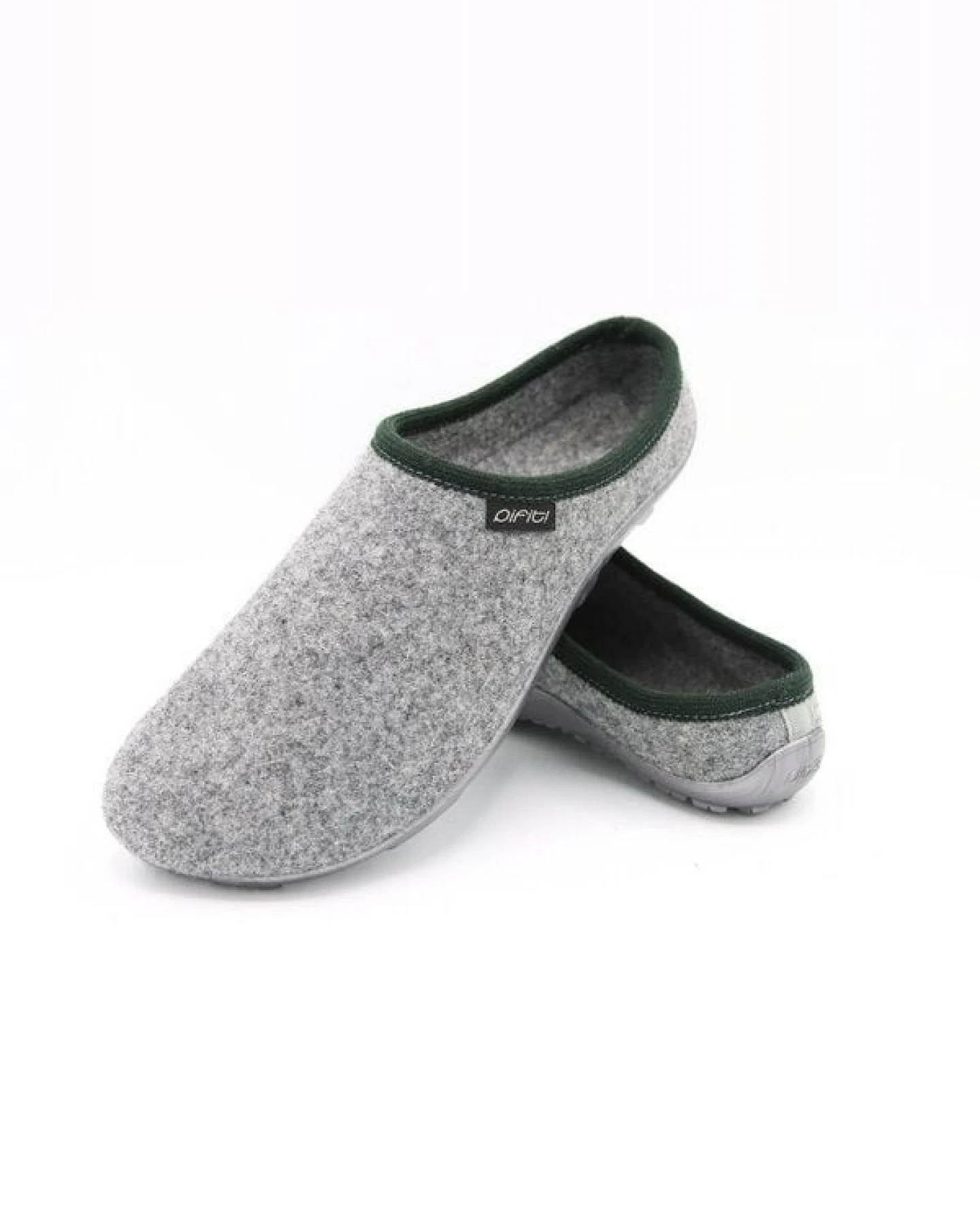 Pantoffel homey mit Barfußgefühl pifit! aus hochwertigem Wollfilz, grau-grün, 32100-4 – Ansicht 2