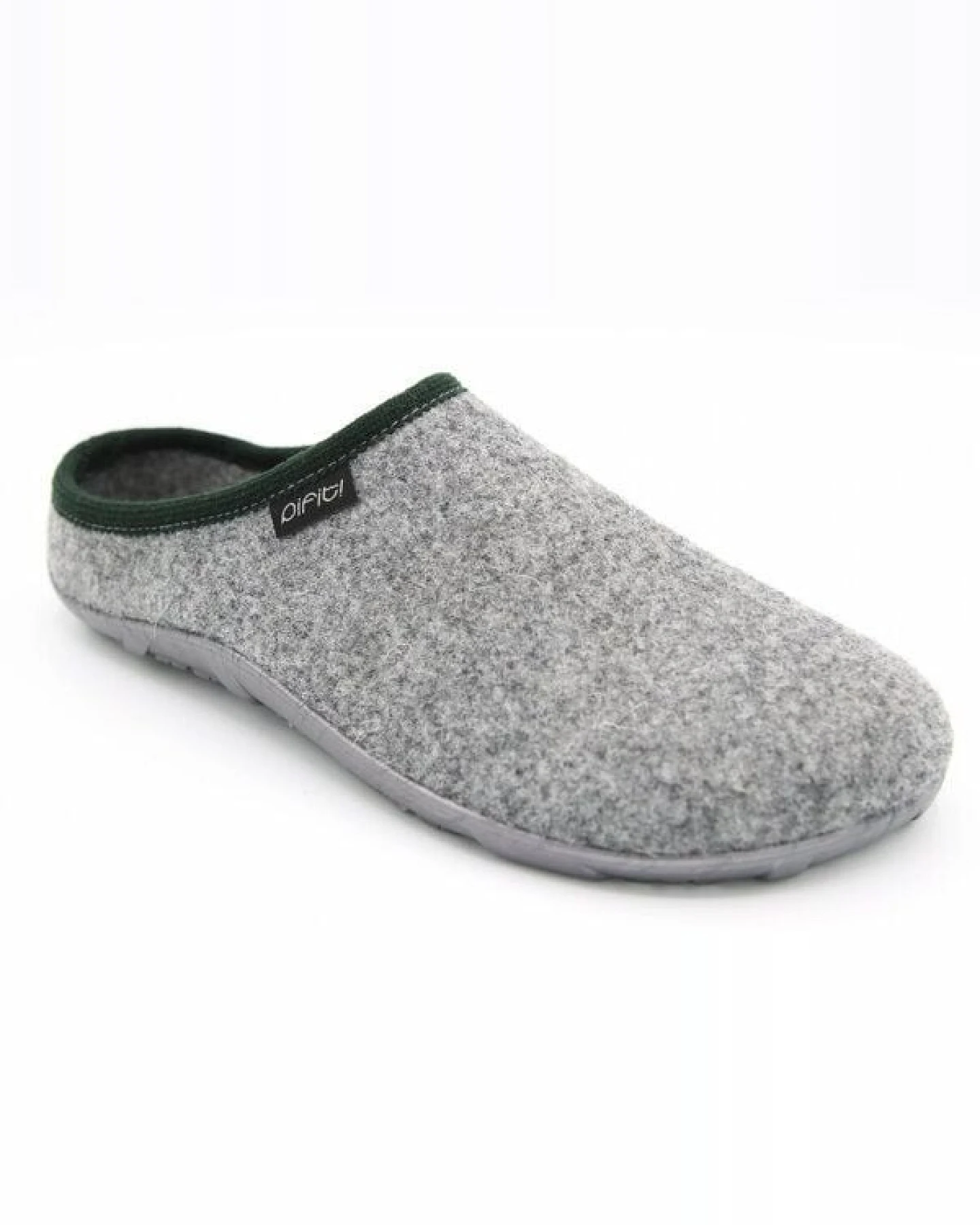 Pantoffel homey mit Barfußgefühl pifit! aus hochwertigem Wollfilz, grau-grün, 32100-4 – Ansicht 3