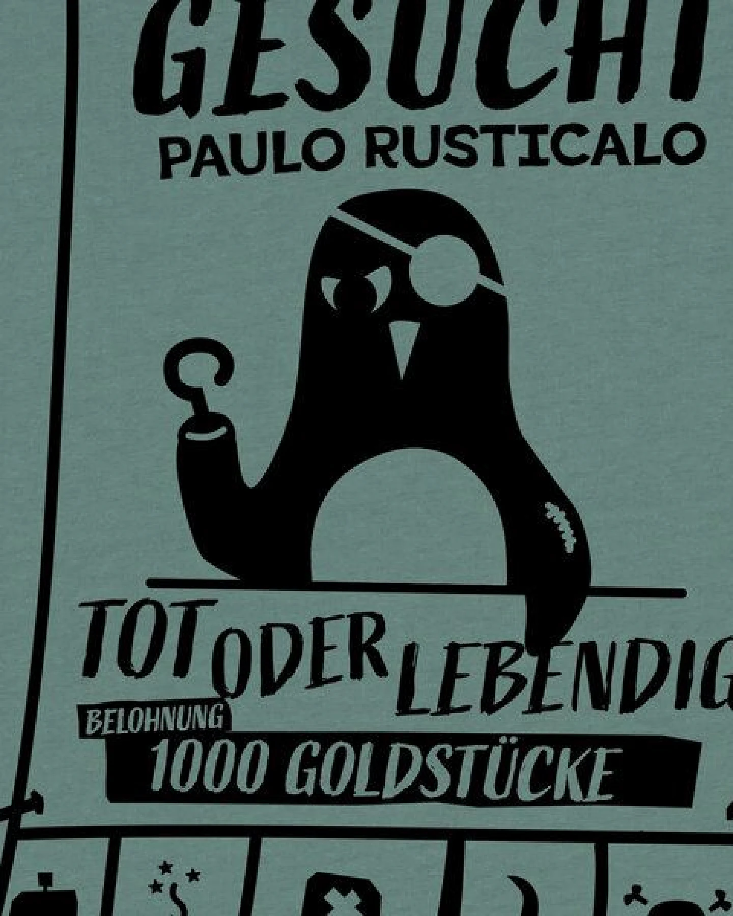 päfjes Wanted Gesucht / Pinguin Pirat Paulo Rusticalo - Fair Wear Unisex Männer Bio T-Shirt – Ansicht 3