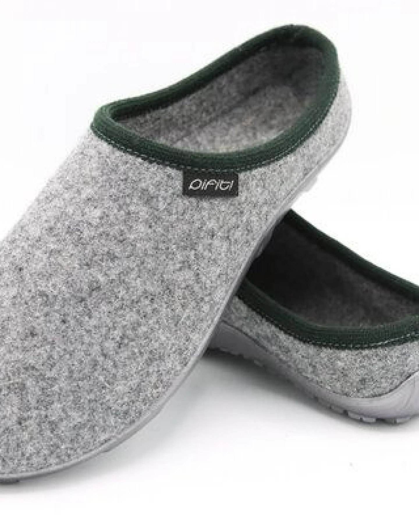 Pantoffel homey mit Barfußgefühl pifit! aus hochwertigem Wollfilz, grau-grün, 32100-4 – Ansicht 2