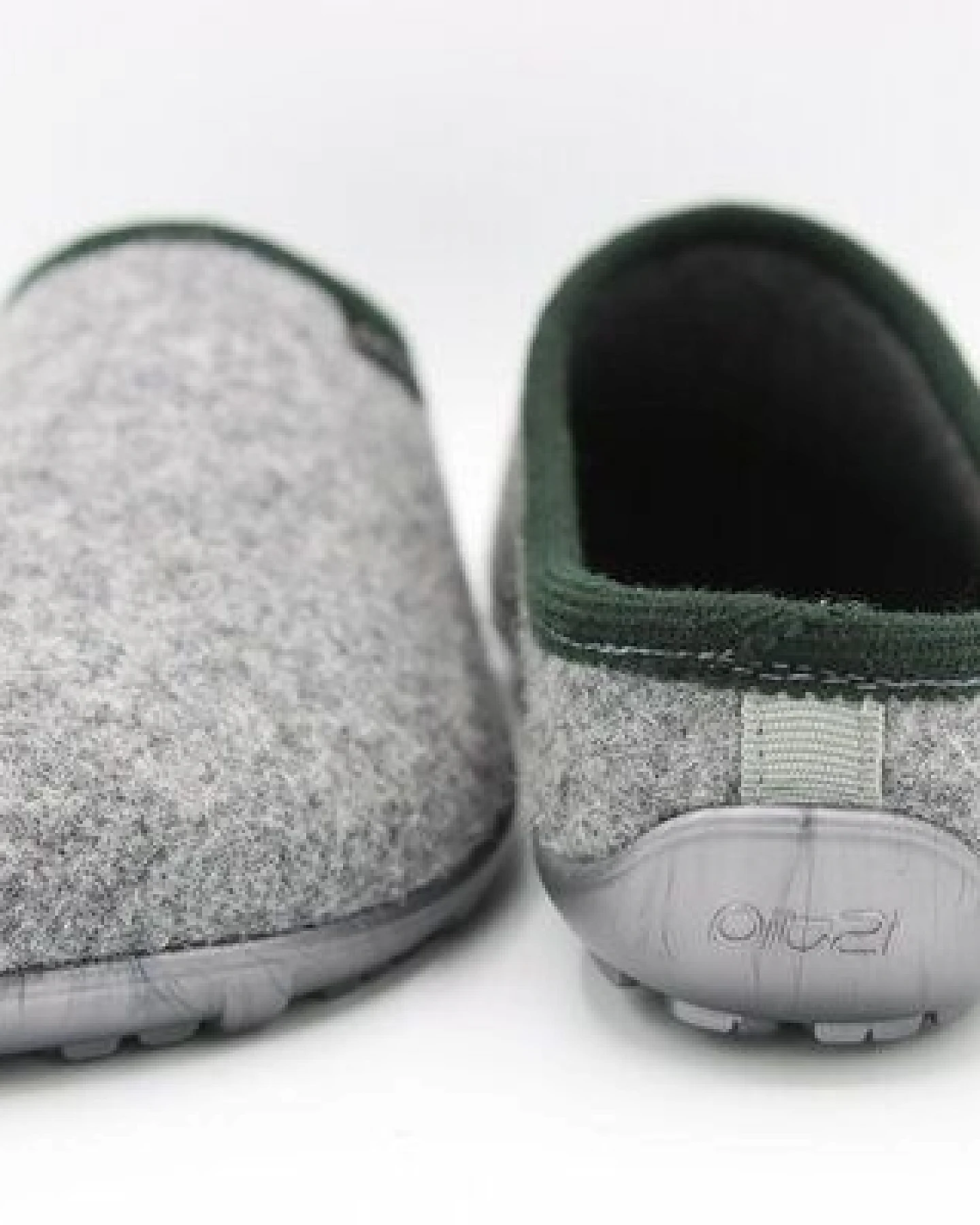Pantoffel homey mit Barfußgefühl pifit! aus hochwertigem Wollfilz, grau-grün, 32100-4 – Ansicht 4