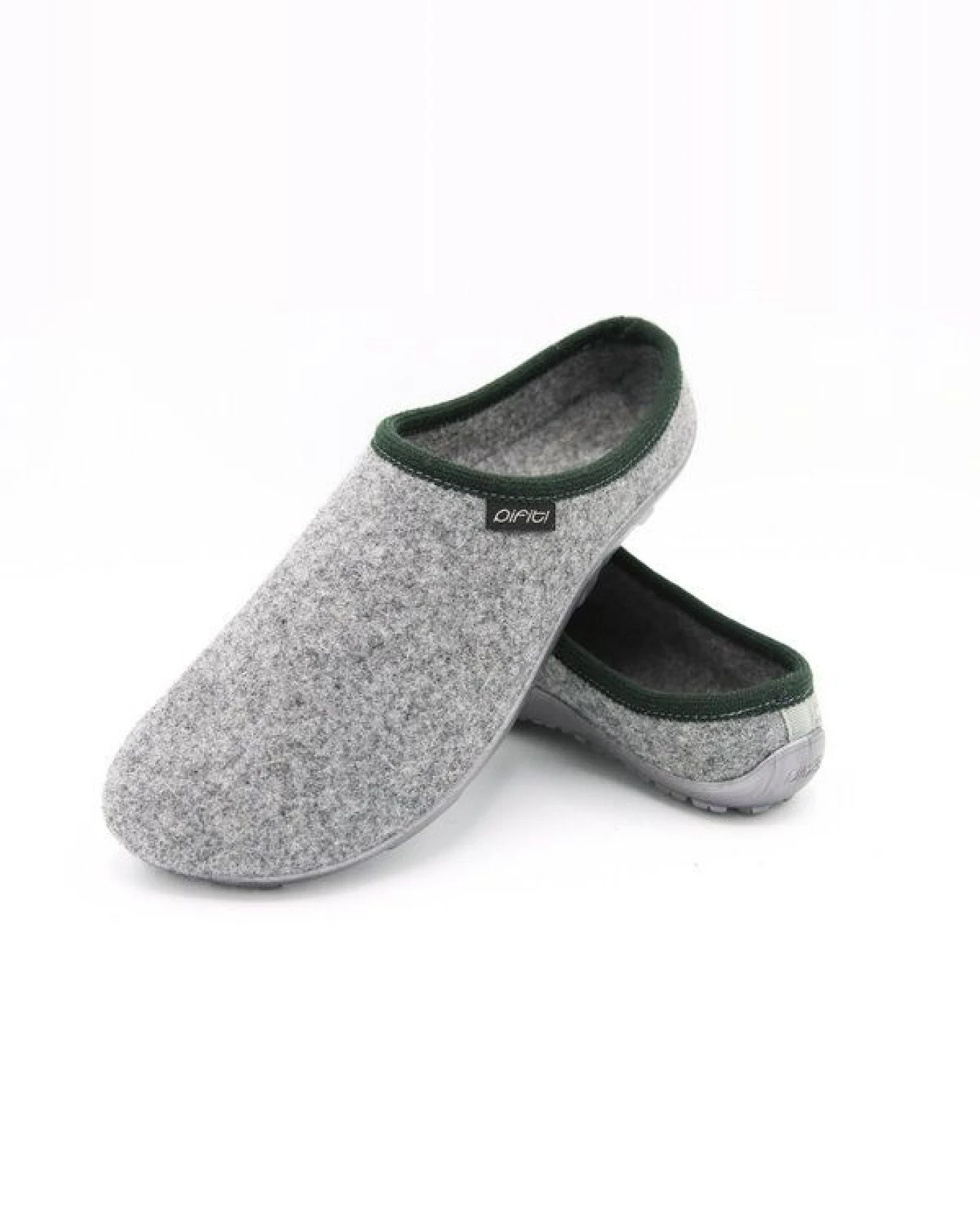 Pantoffel homey mit Barfußgefühl pifit! aus hochwertigem Wollfilz, grau-grün, 32100-4 – Ansicht 2