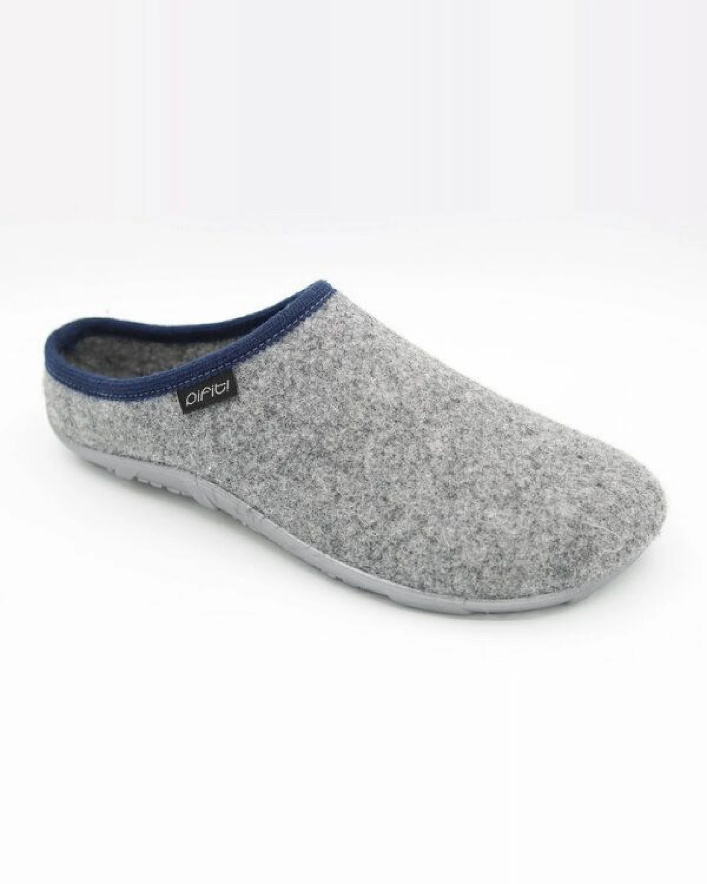 Pantoffel homey mit Barfußgefühl pifit! aus hochwertigem Wollfilz, grau-blau, 32100-6 – Ansicht 2