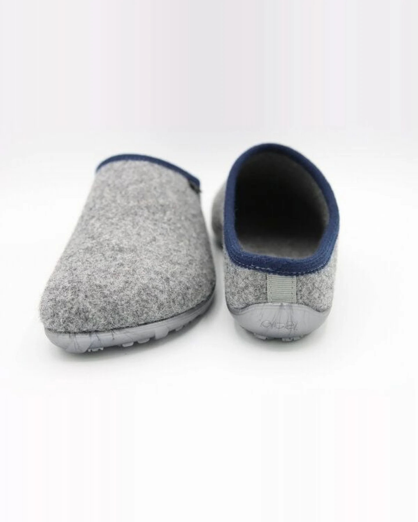 Pantoffel homey mit Barfußgefühl pifit! aus hochwertigem Wollfilz, grau-blau, 32100-6 – Ansicht 3
