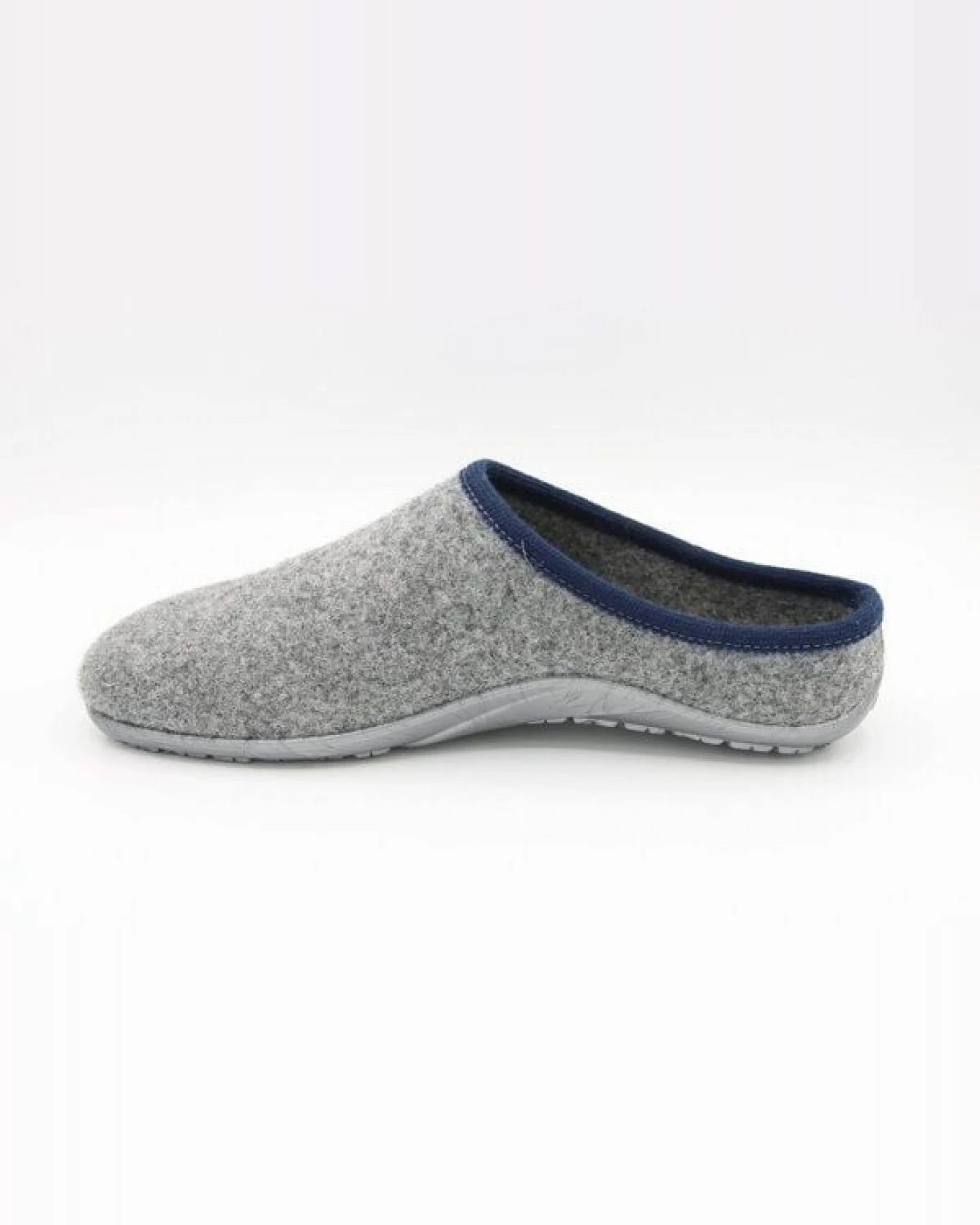 Pantoffel homey mit Barfußgefühl pifit! aus hochwertigem Wollfilz, grau-blau, 32100-6 – Ansicht 4